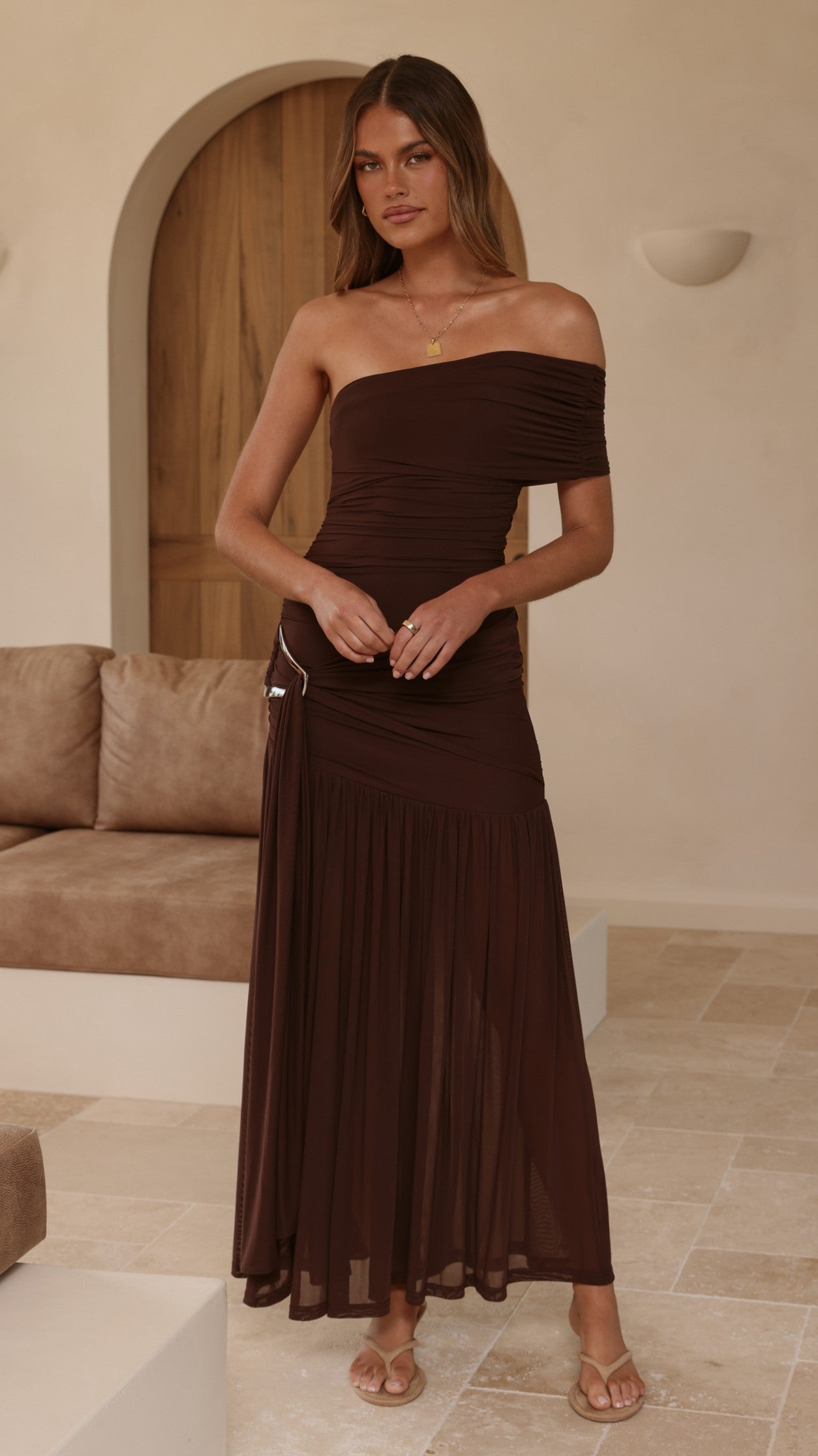 Dalia Maxi Dress - Chocolate - Billy J