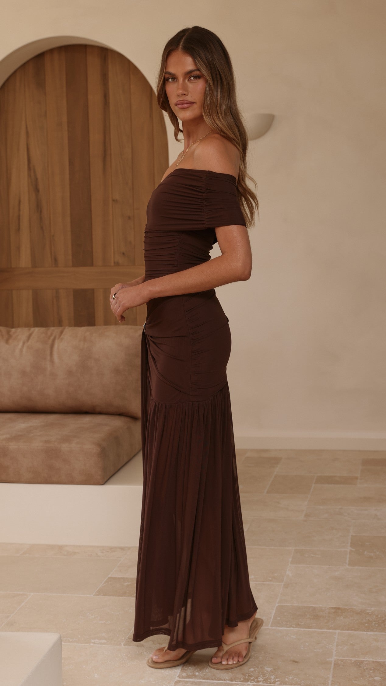 Dalia Maxi Dress - Chocolate - Billy J