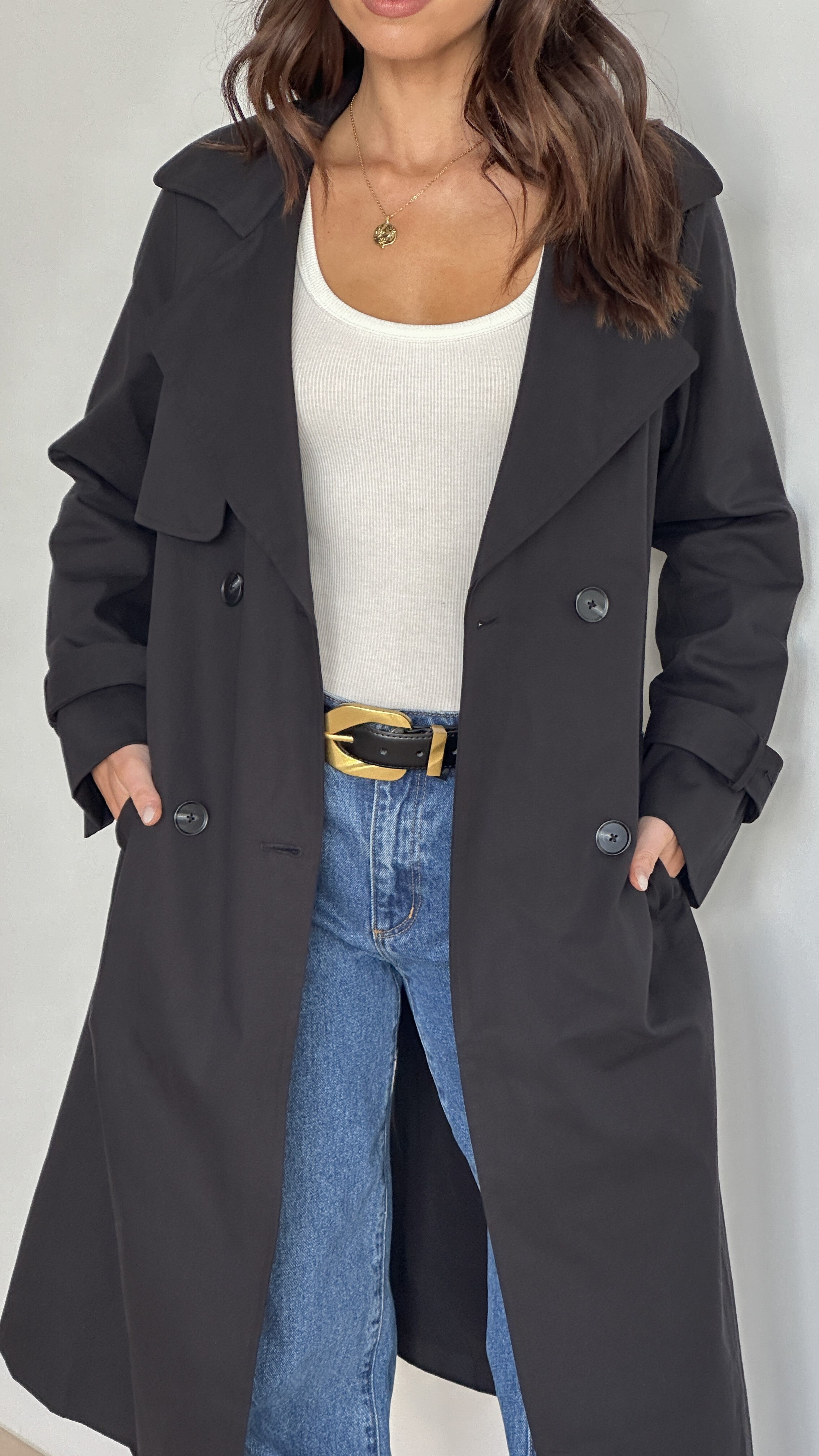 Byron Trench Coat - Black - Billy J
