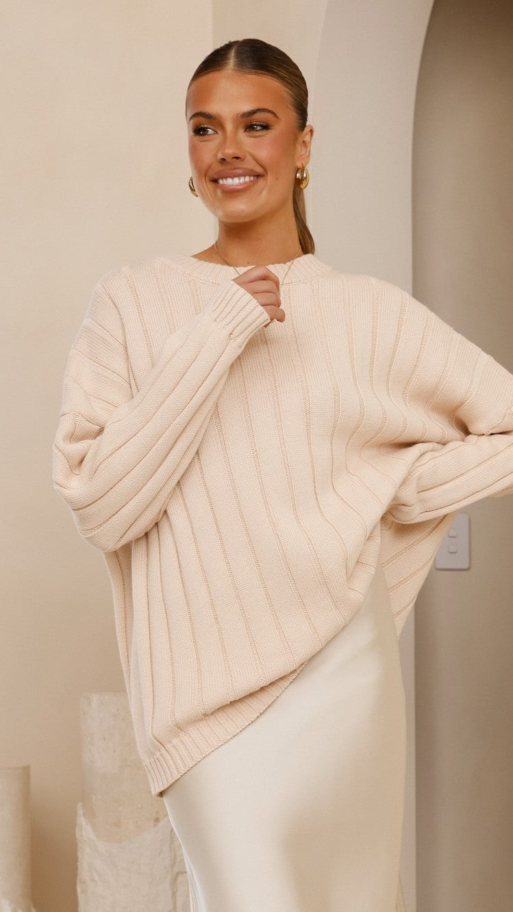 Naiva Oversized Knit - Cream - Billy J
