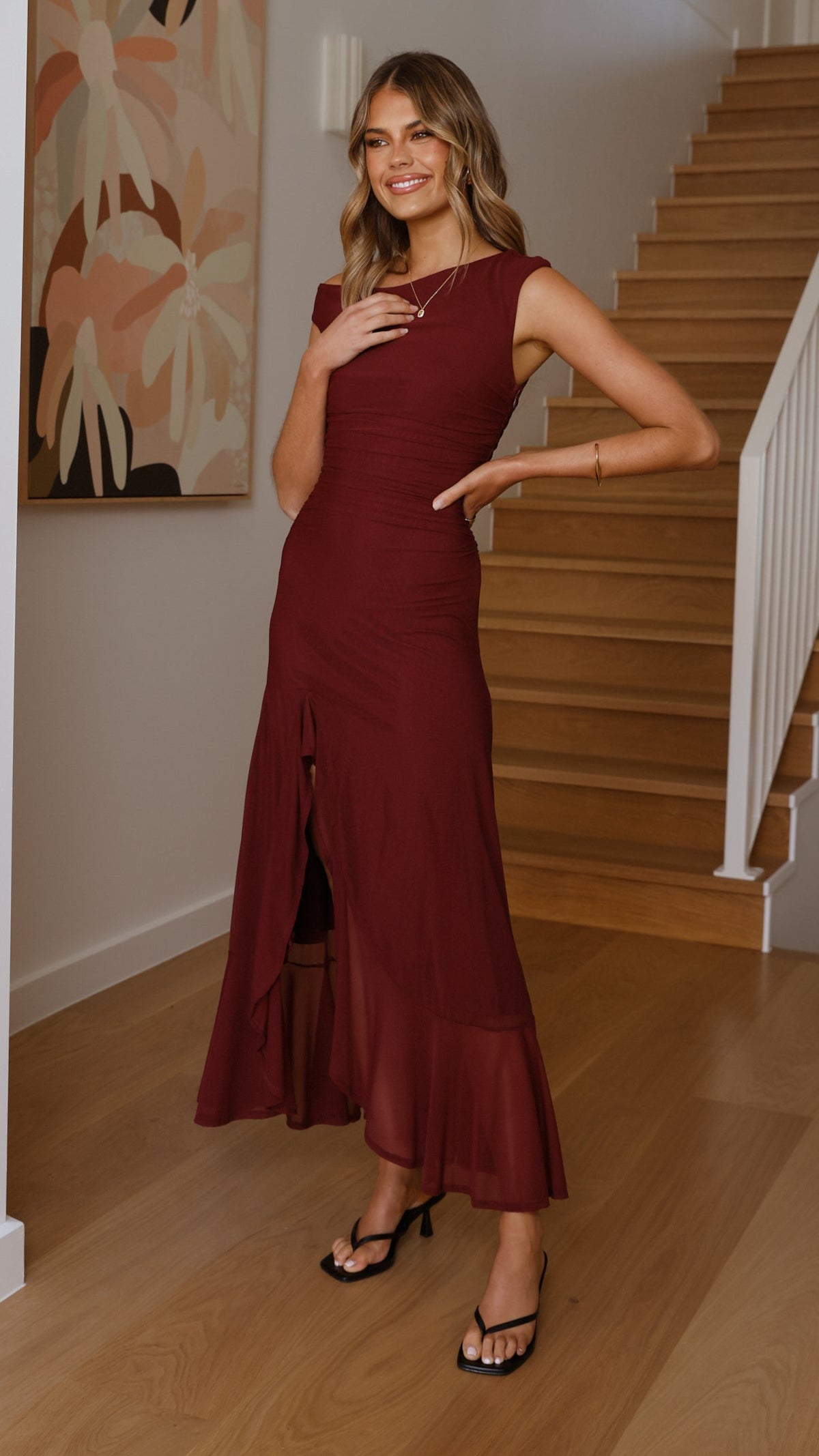 Sareiah Maxi Dress - Wine - Billy J