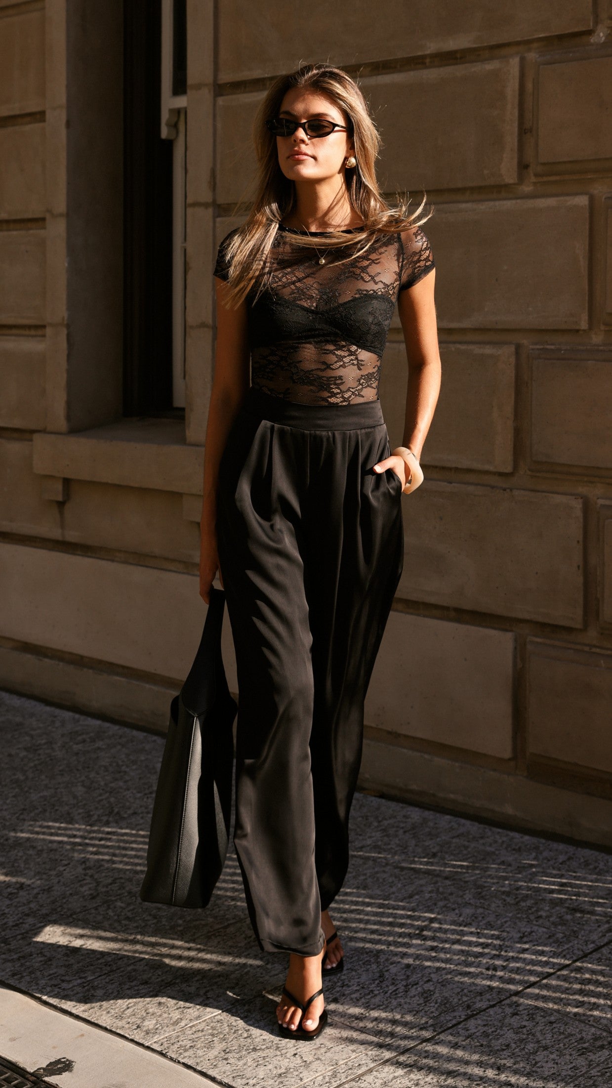Kaylee Lace Top - Black - Billy J