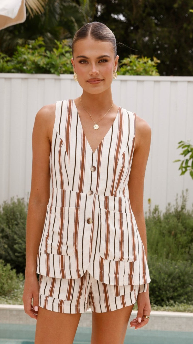 Varius Shorts - Tan Stripe - Billy J