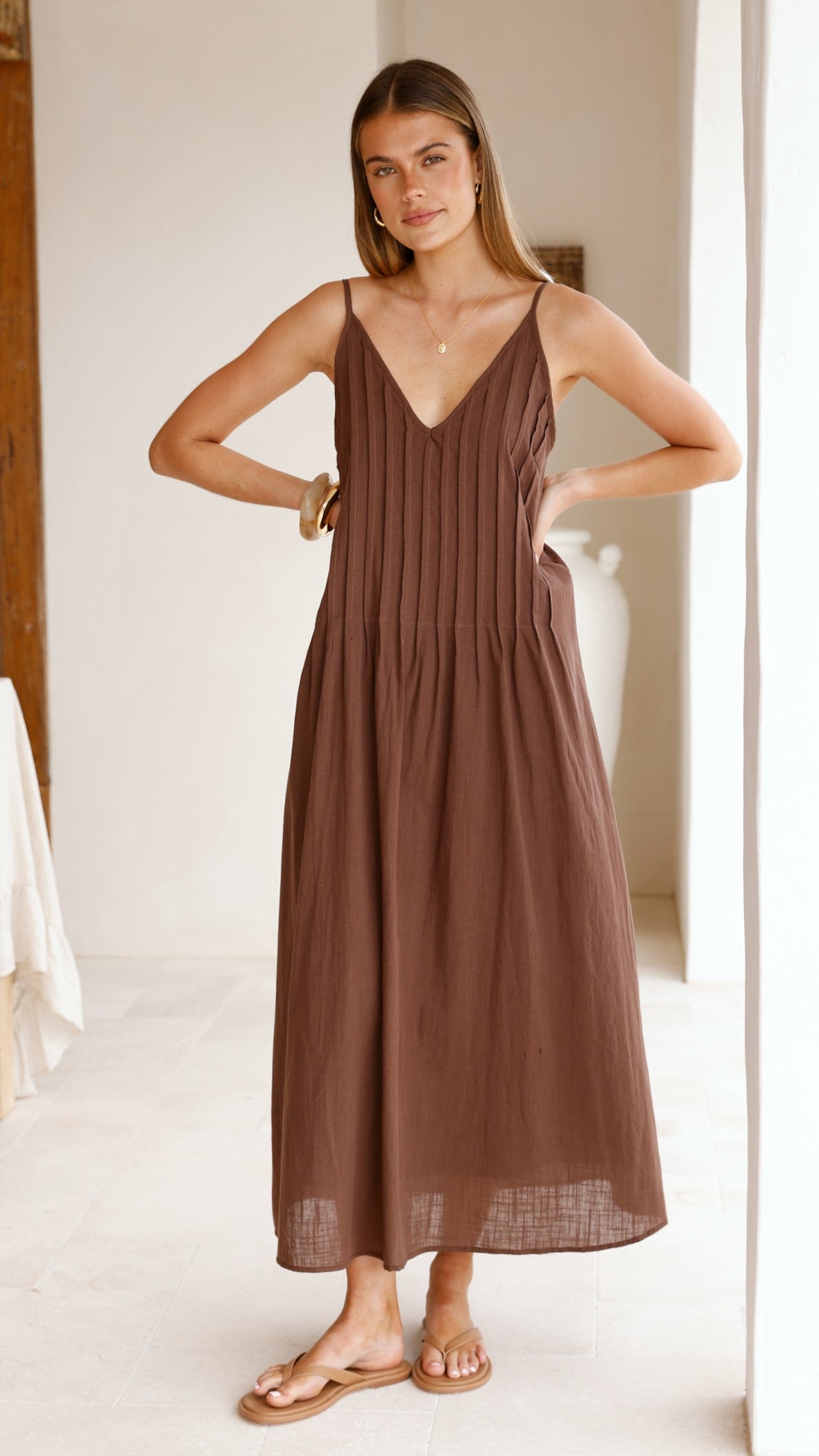 Aspen Maxi Dress - Chocolate - Billy J