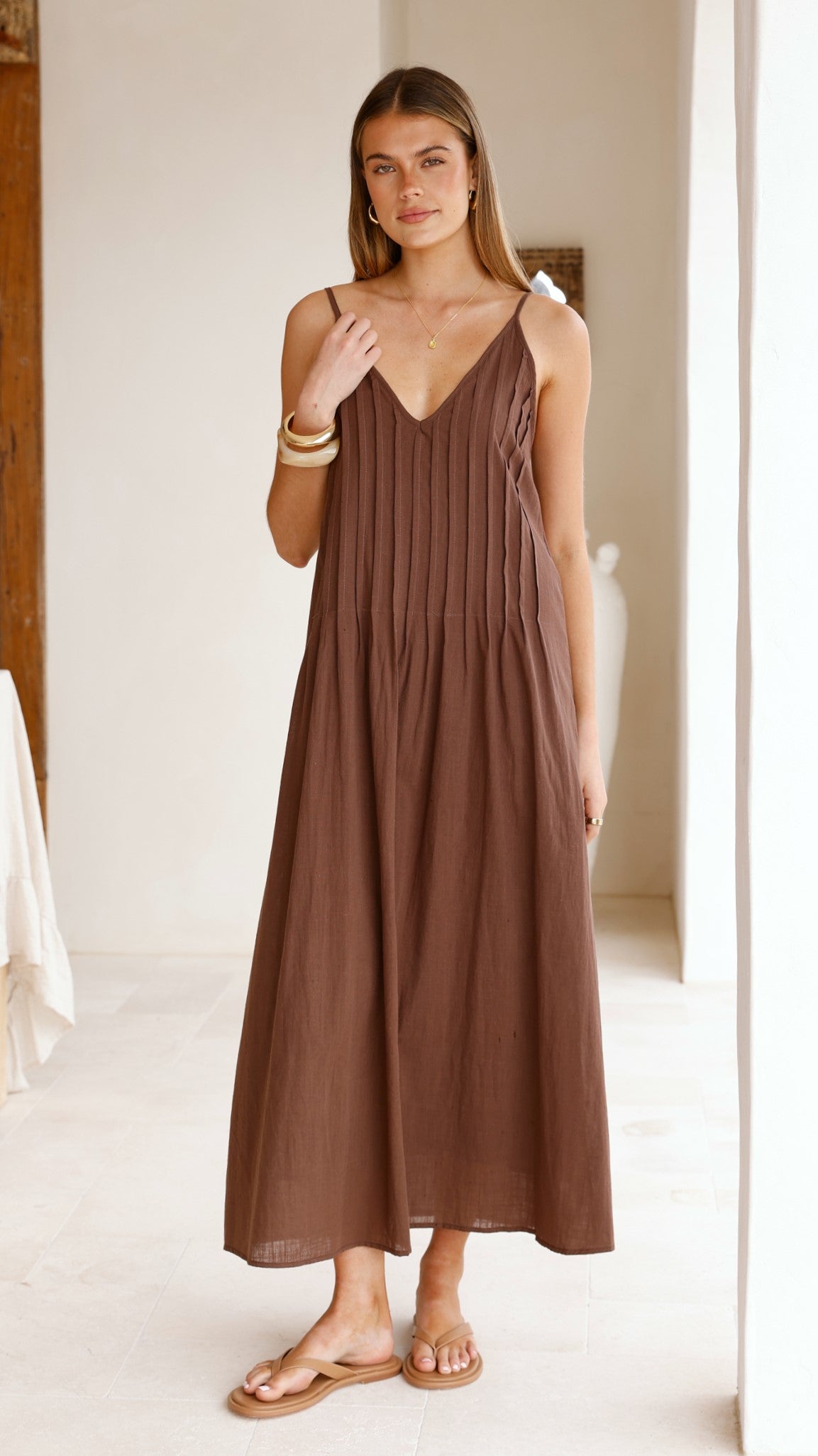 Aspen Maxi Dress - Chocolate - Billy J