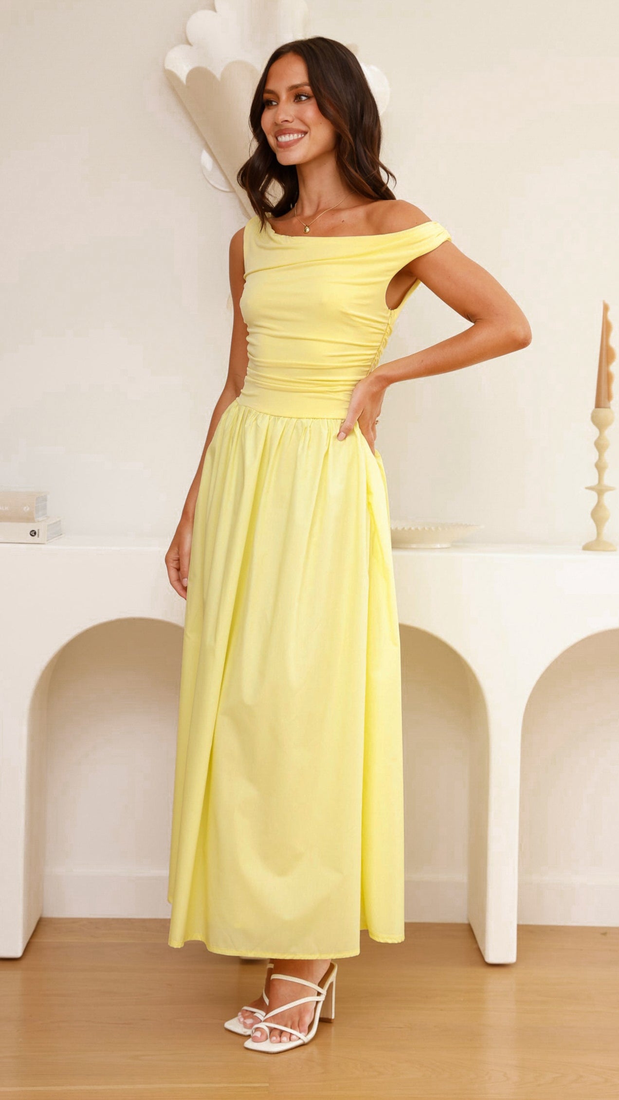 Immy Midi Dress - Yellow - Billy J