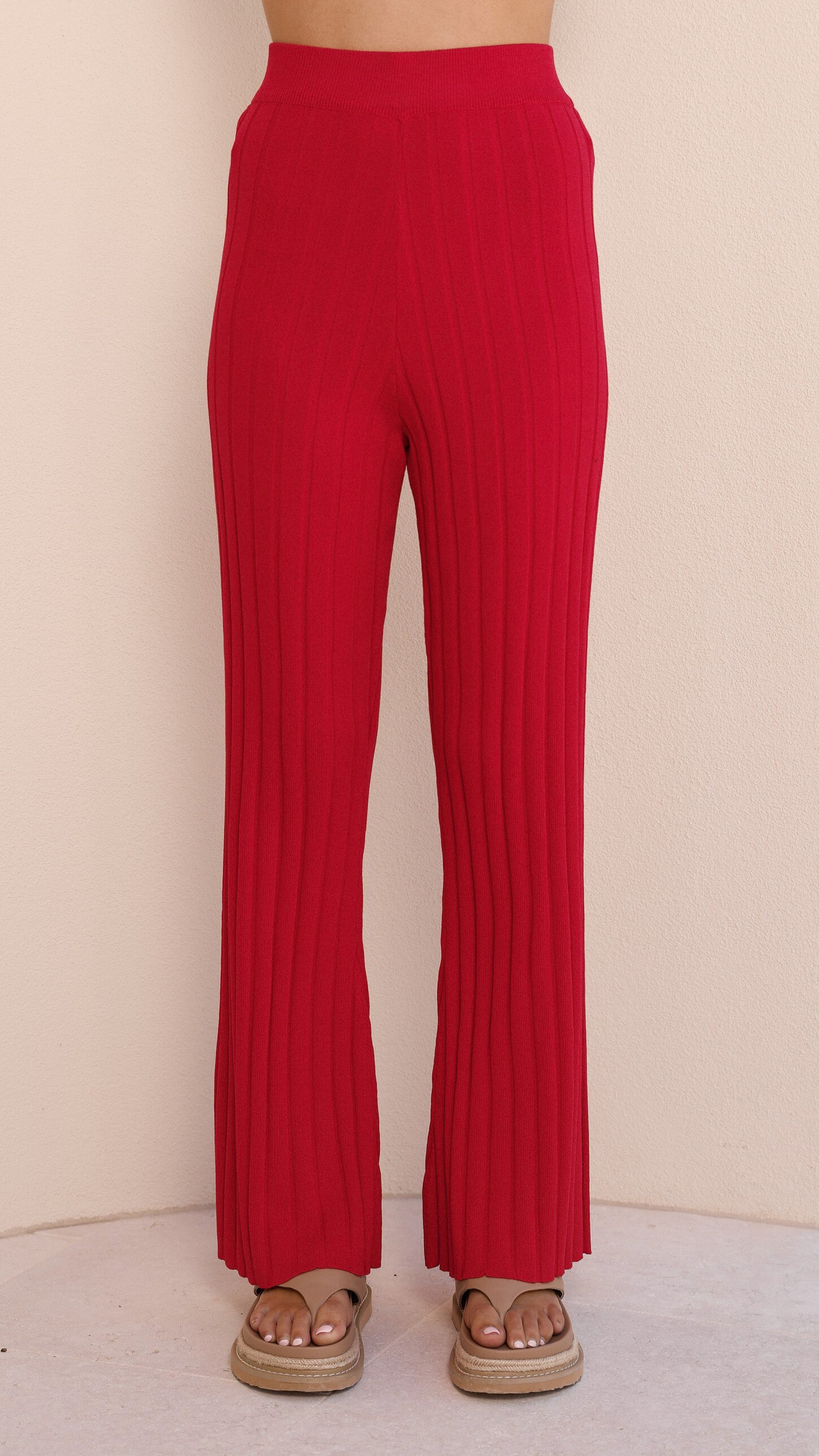 Megan Knit Pants - Red - Billy J