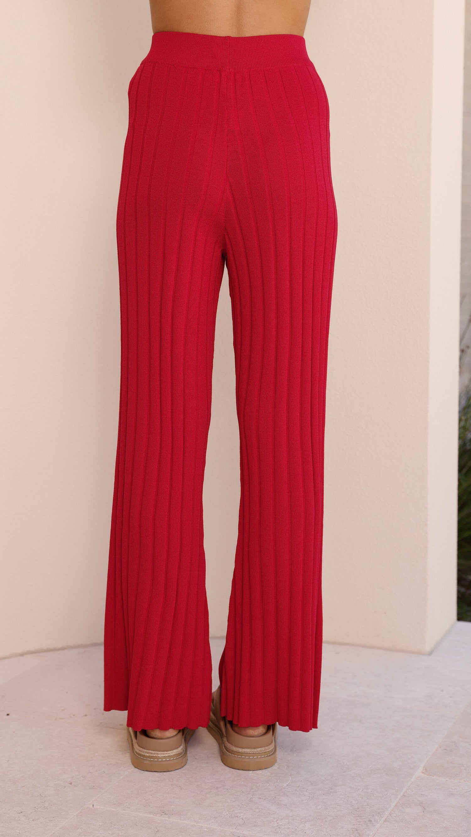 Megan Knit Pants - Red - Billy J