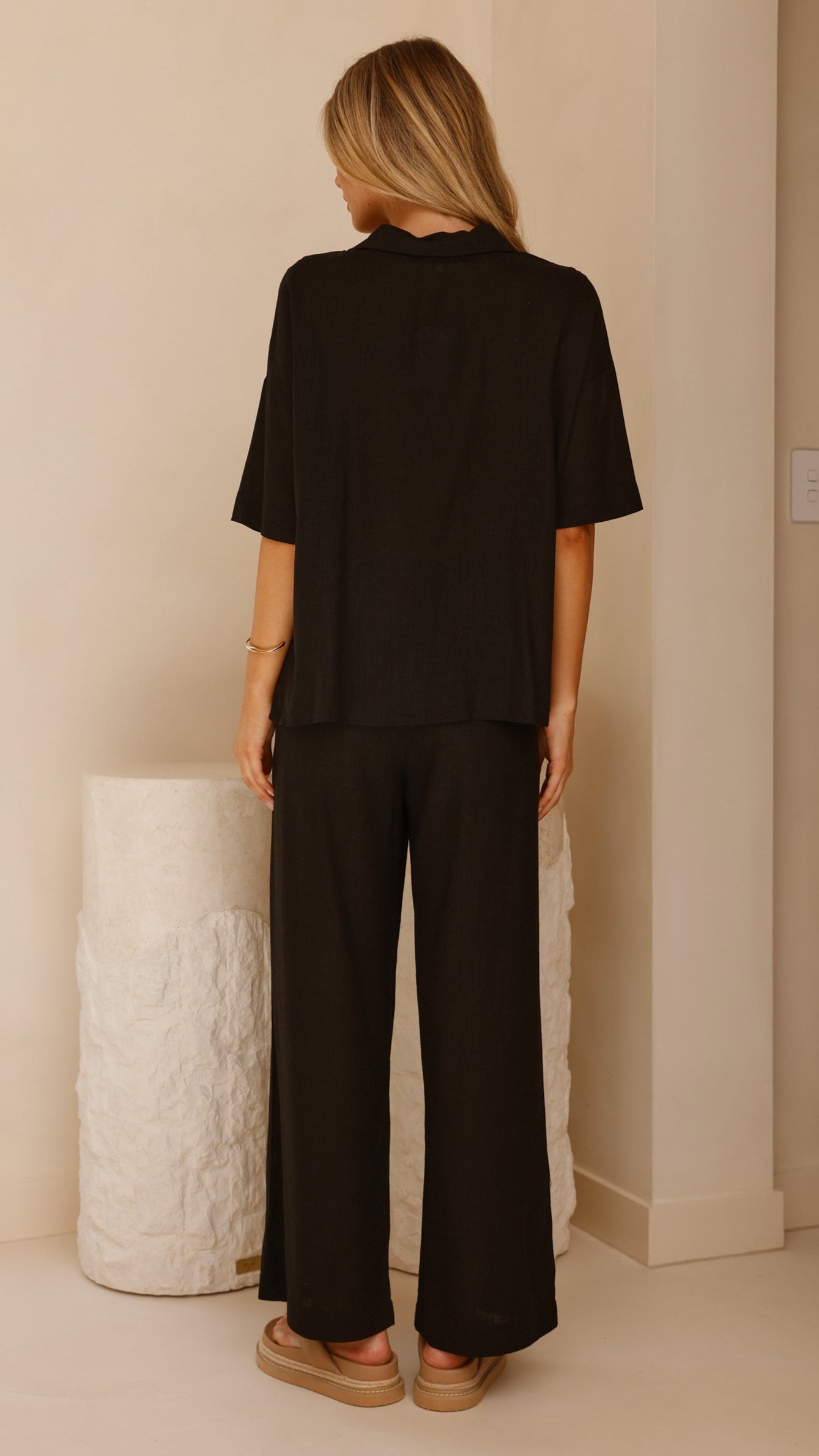 Lexi Linen Pants - Black - Billy J