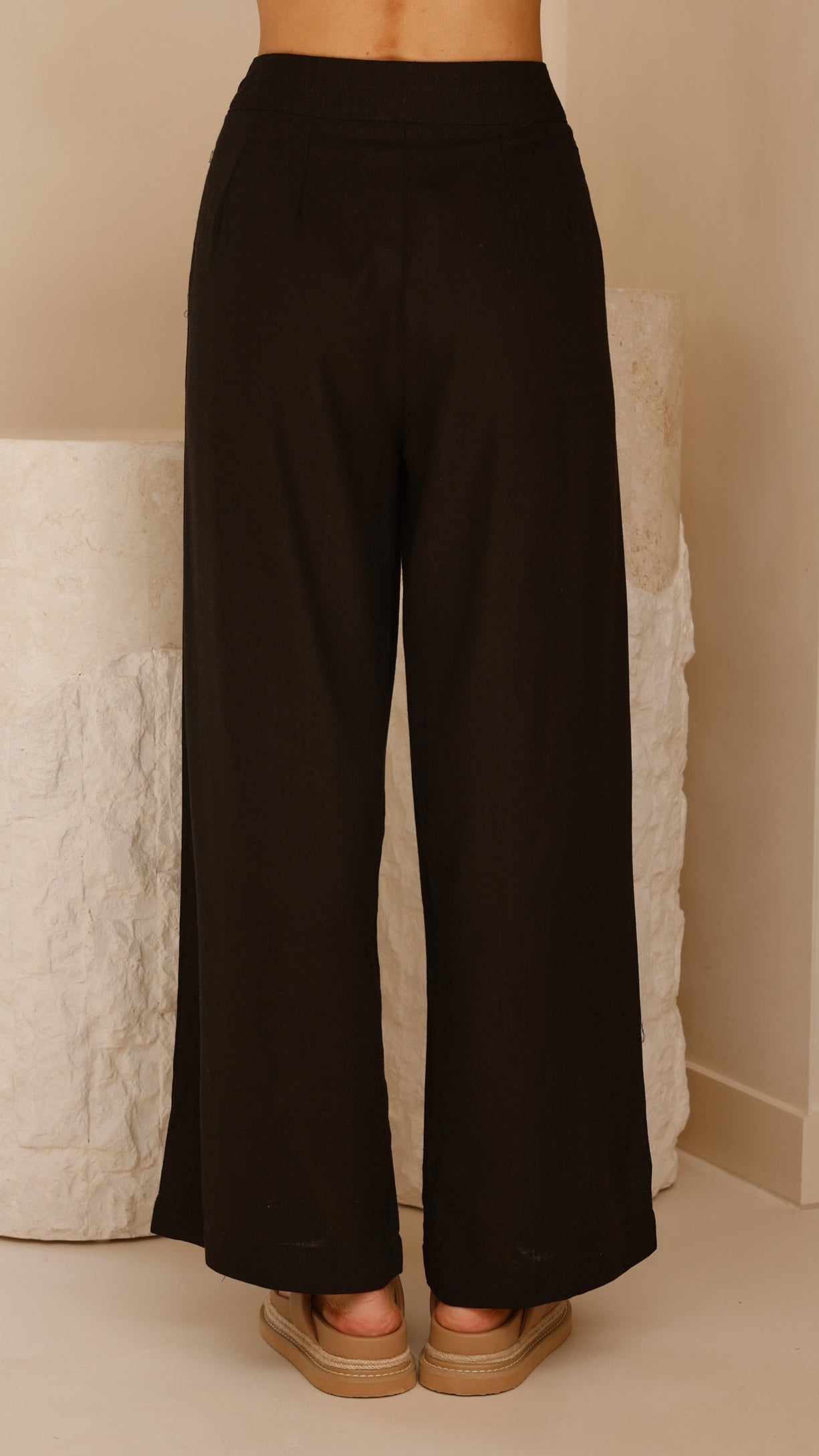 Lexi Linen Pants - Black - Billy J