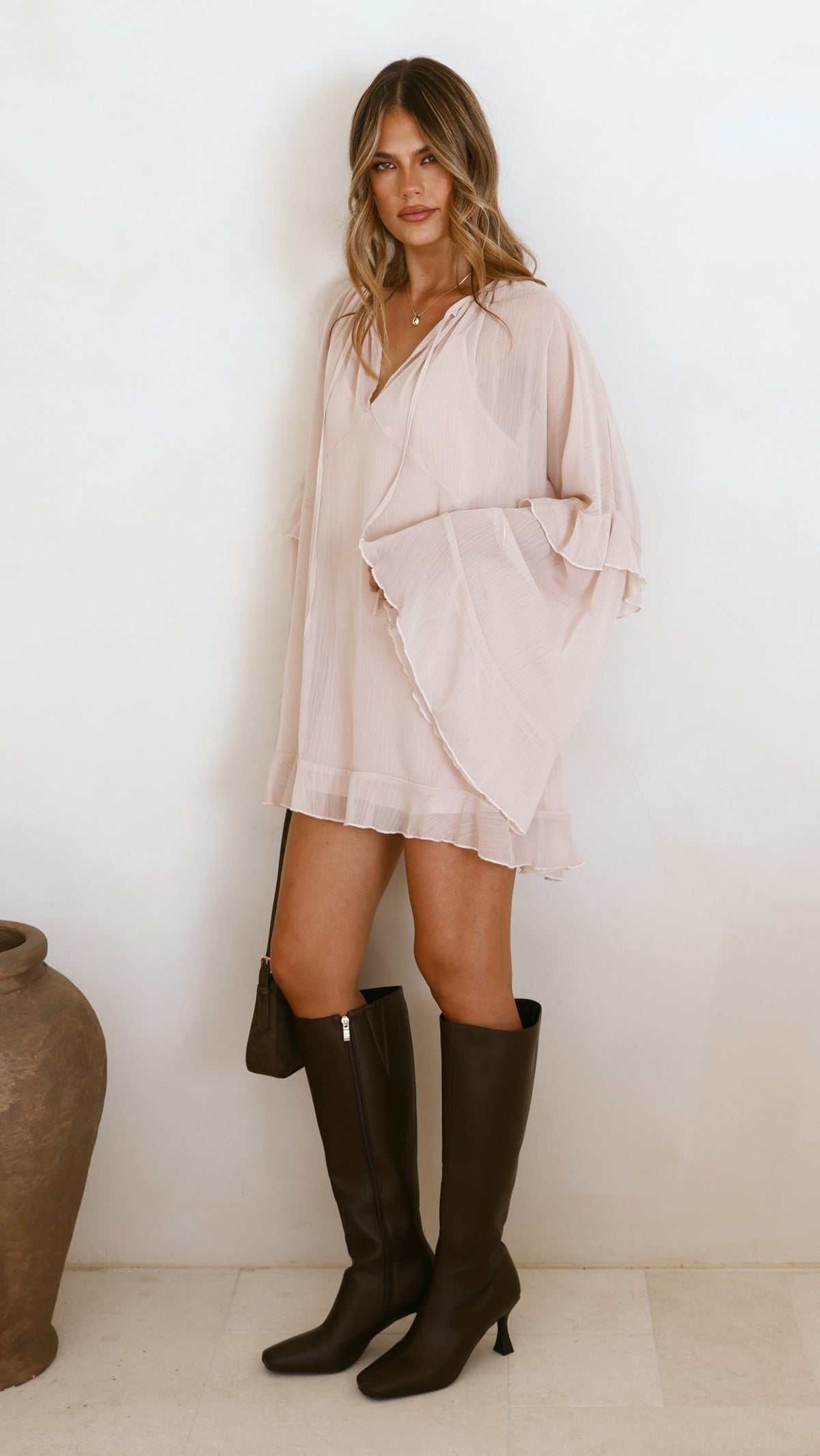Leera Mini Dress - Nude - Billy J