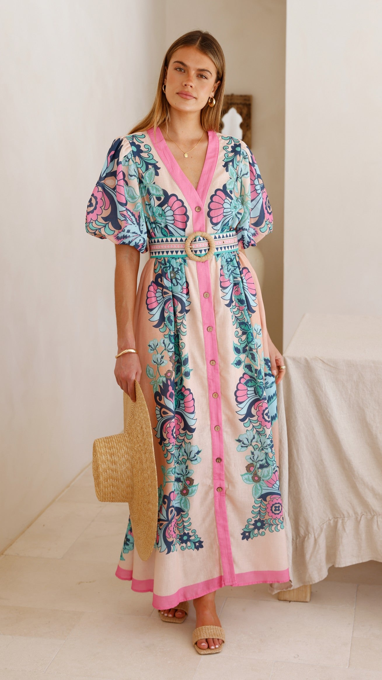 Dali Maxi Dress - Island Bloom Pink - Billy J