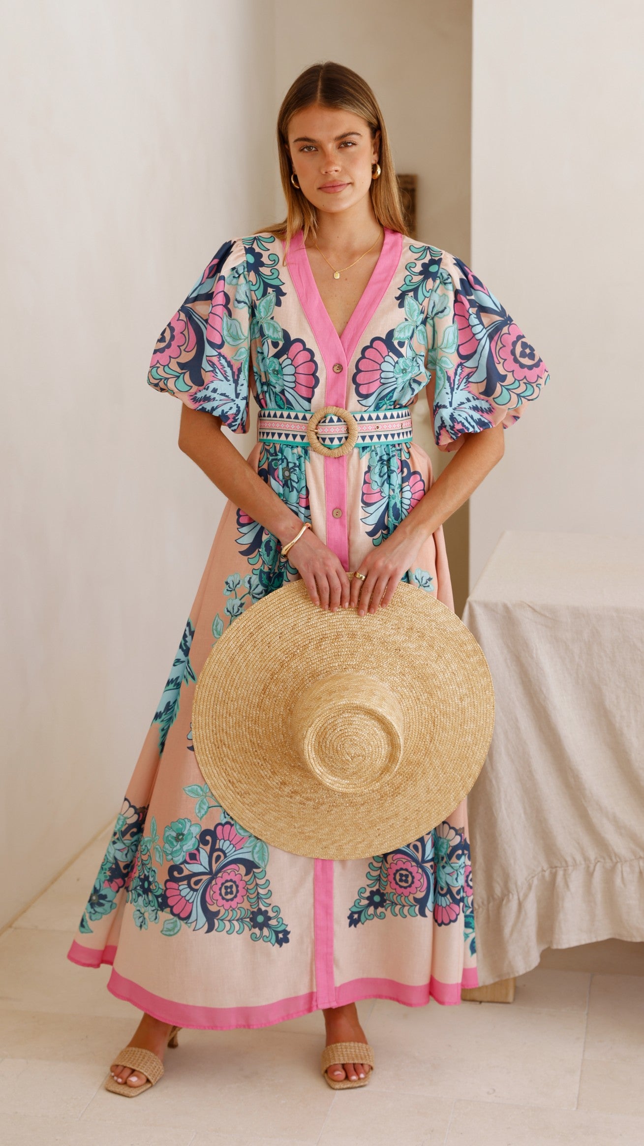 Dali Maxi Dress - Island Bloom Pink - Billy J