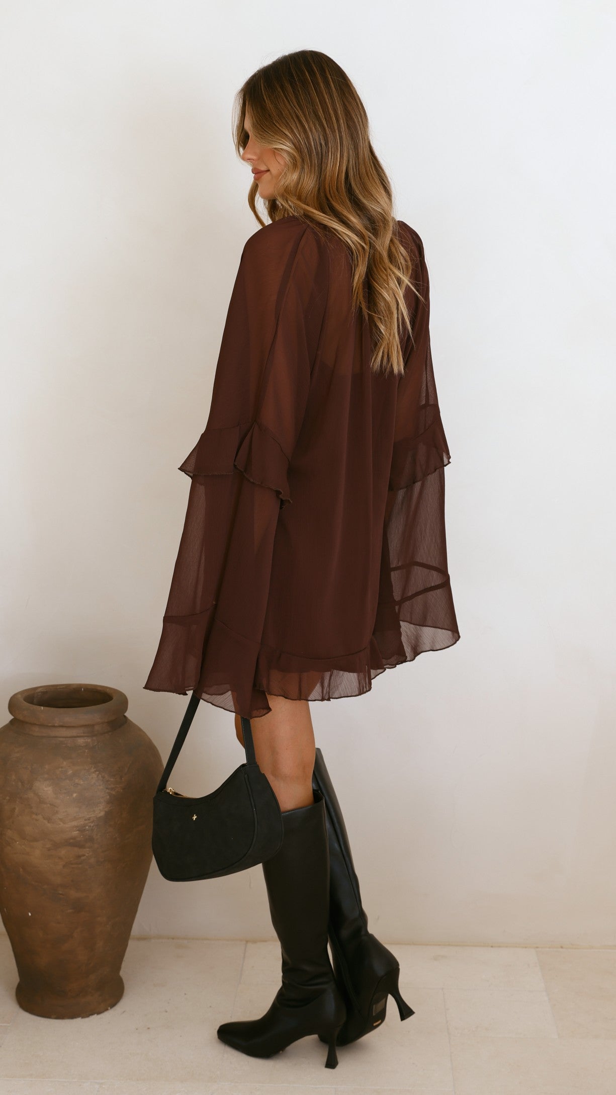 Leera Mini Dress - Chocolate - Billy J