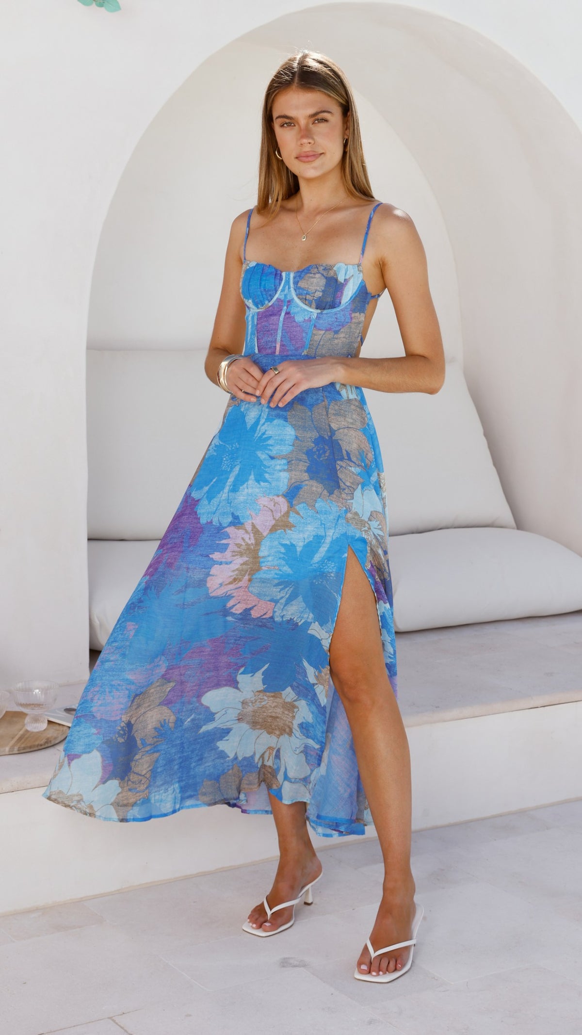 chinese dress ladies Rahima Maxi Dress - Blue Floral - Buy Women's Dresses