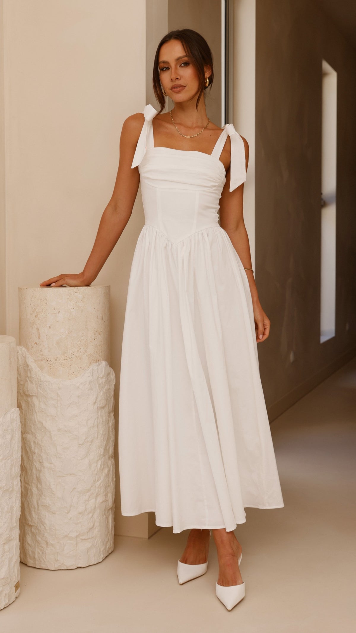 Haisley Maxi Dress - White - Billy J