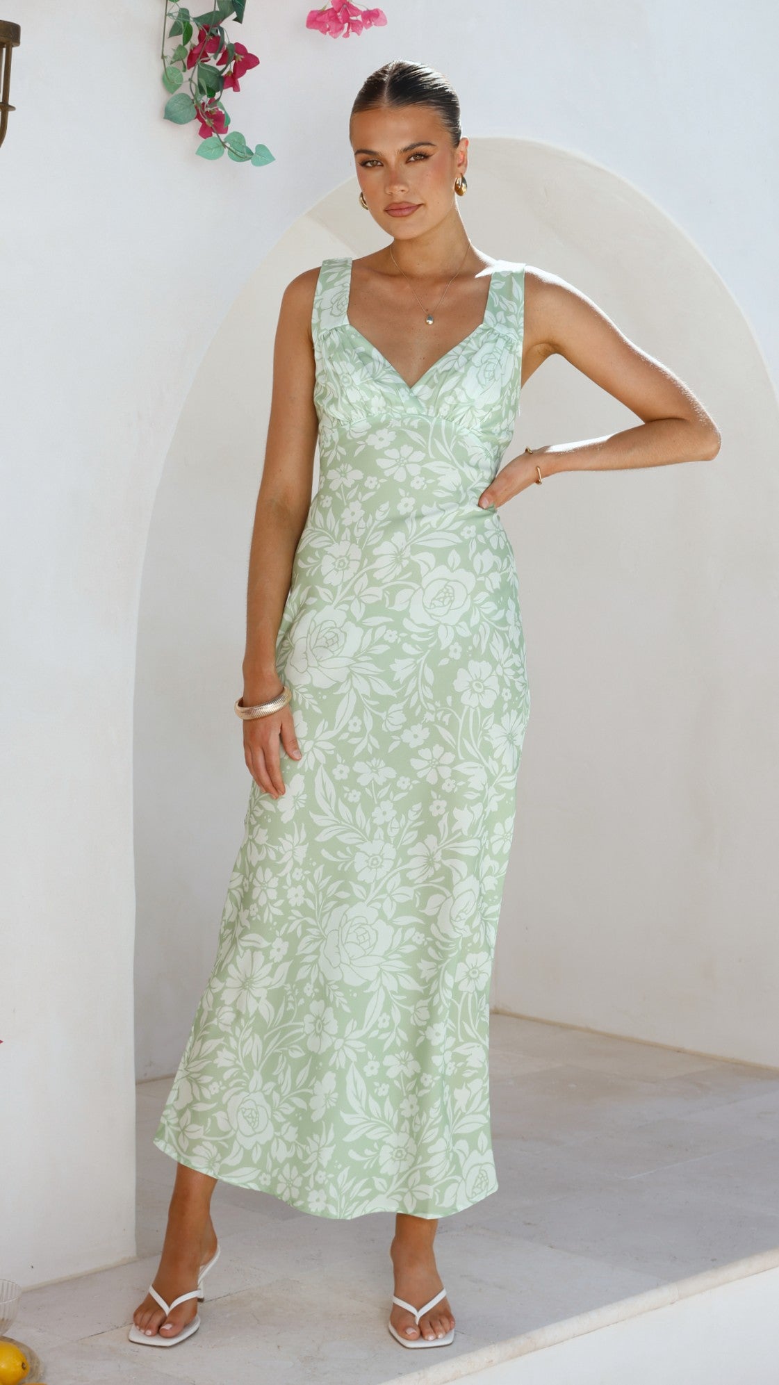 Rubie Maxi Dress - Lime Floral - Billy J
