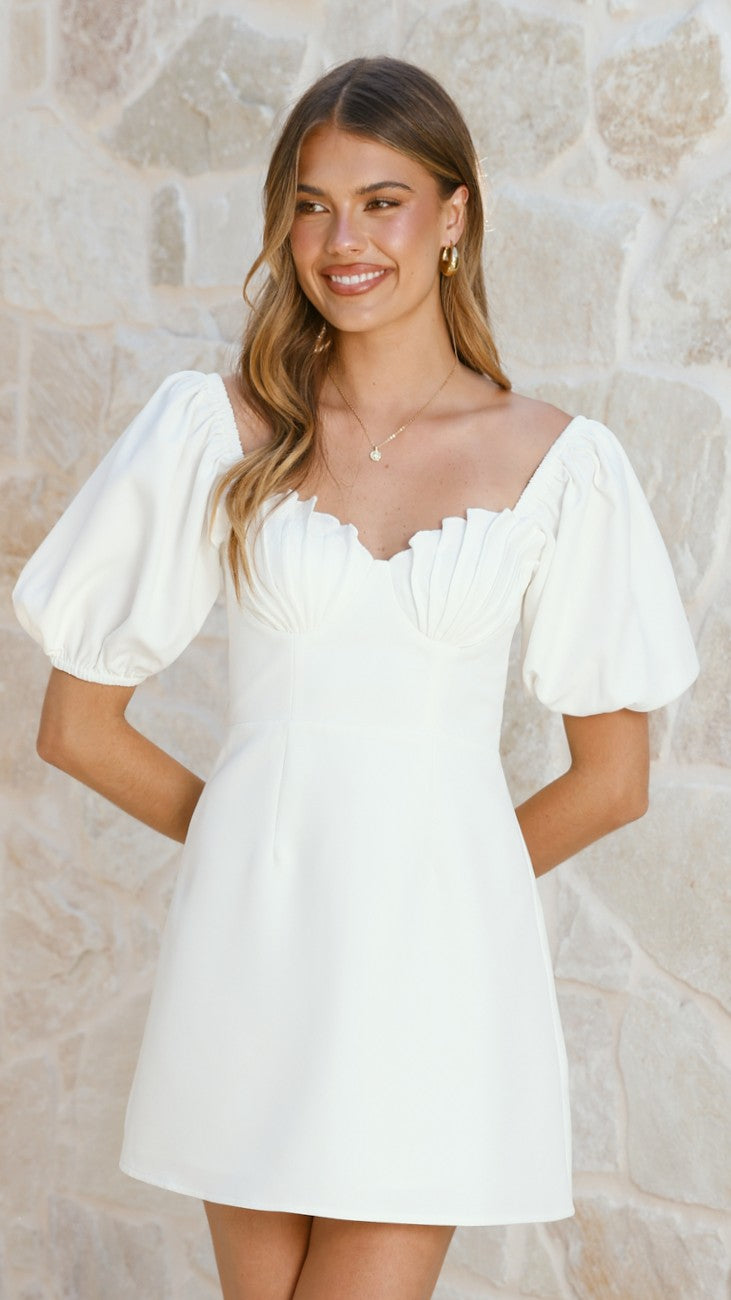 Ariel Bustier Mini Dress - White - Billy J