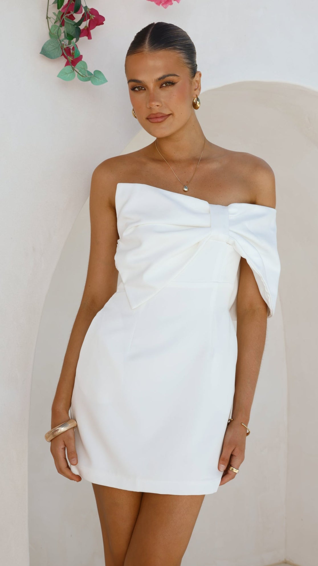 Briella Mini Dress - White - Billy J