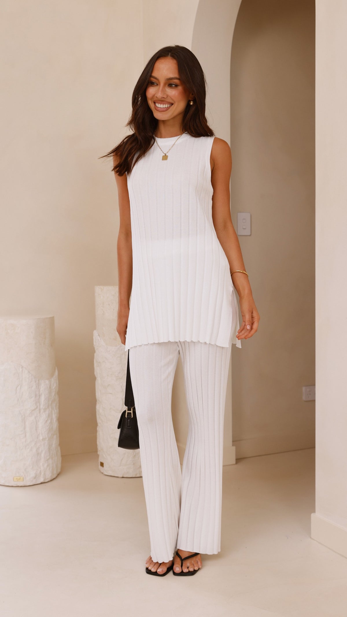 Megan Knit Top - White - Billy J