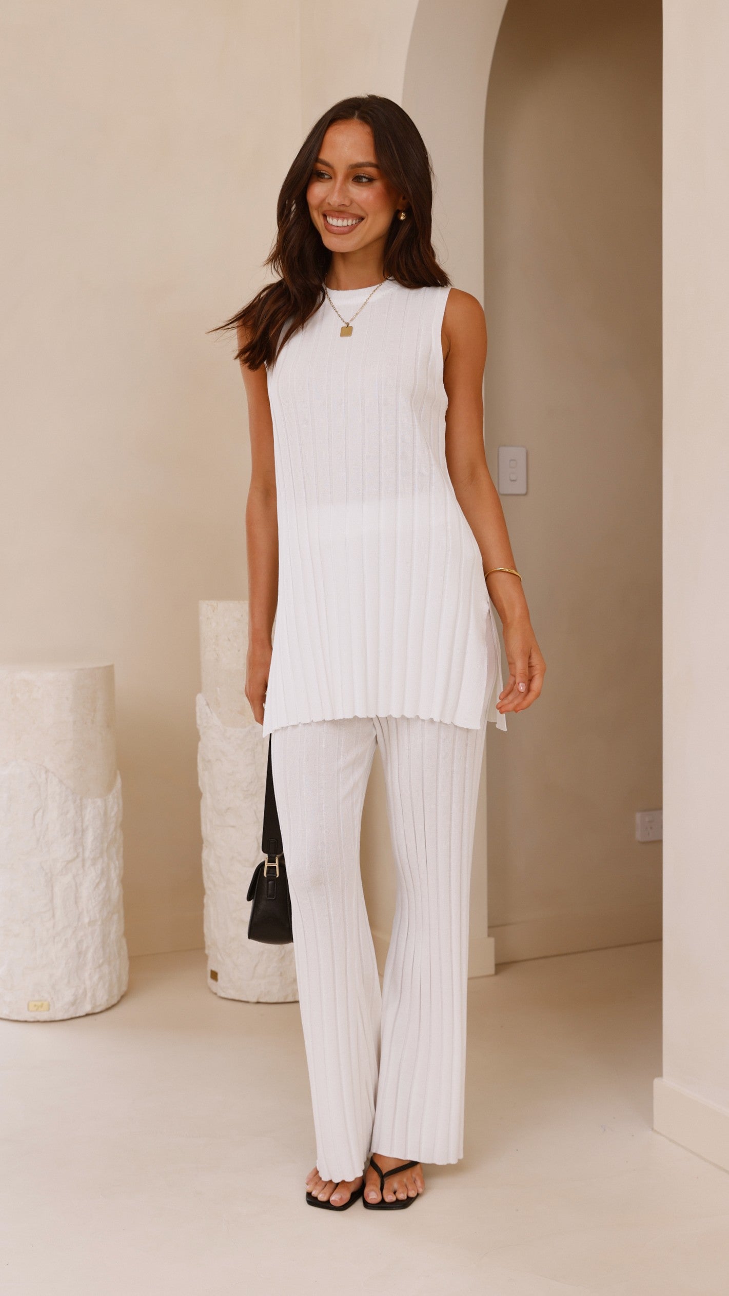 Megan Knit Top - White - Billy J