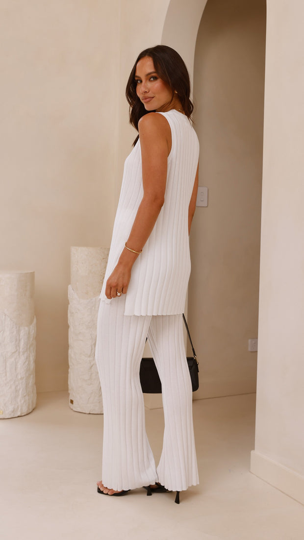 Megan Knit Pants - White - Billy J