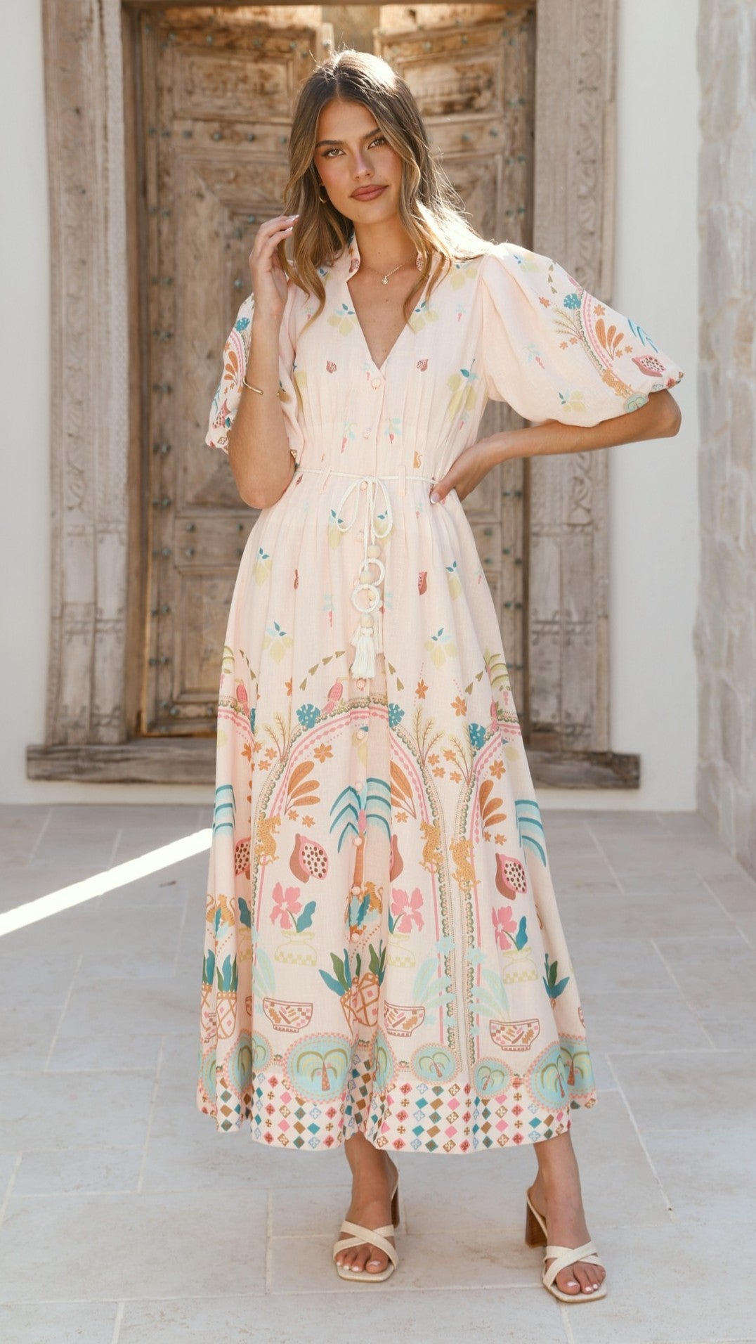Tamsin Midi Dress - Acacia Palm - Billy J