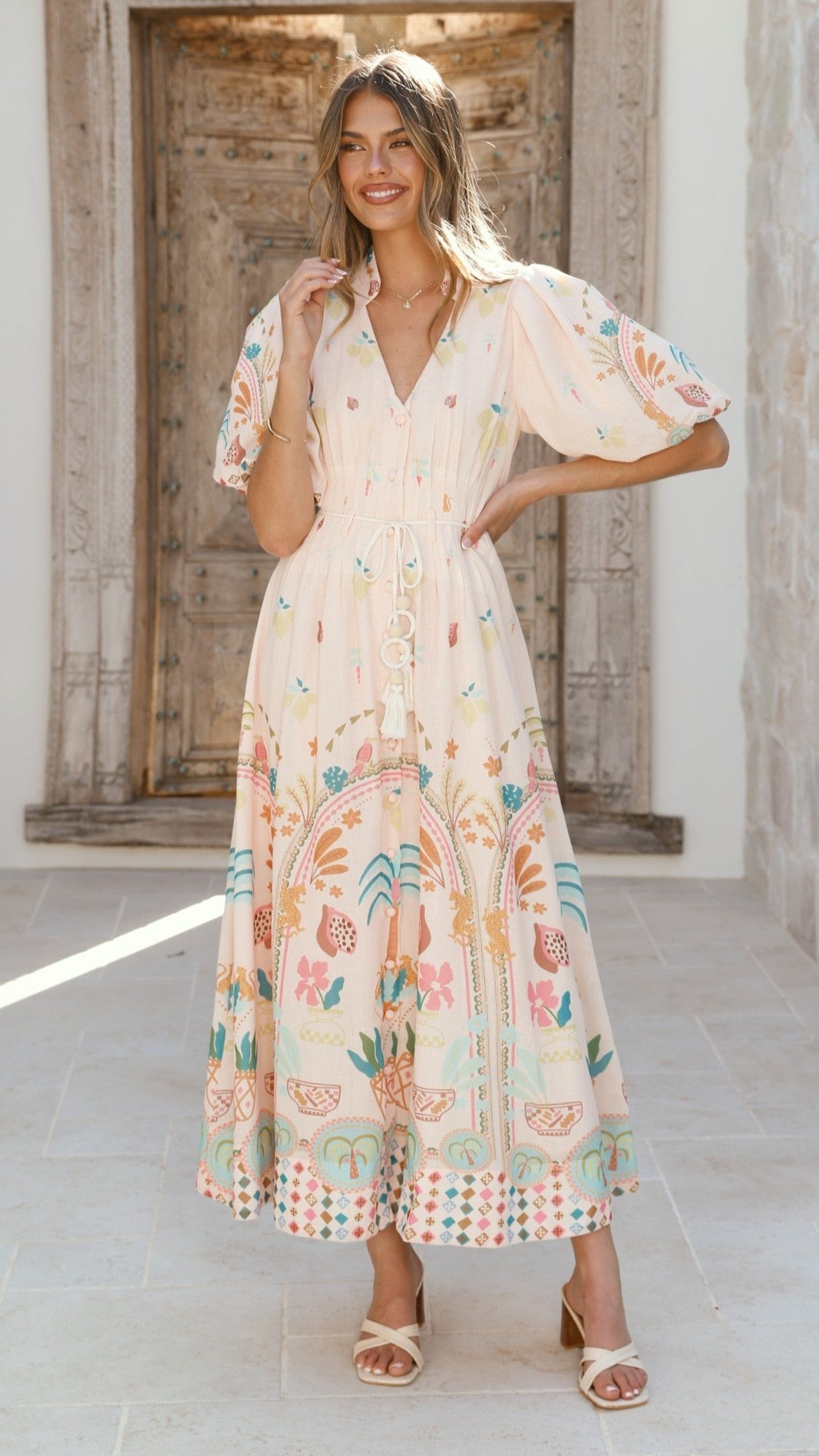 Tamsin Midi Dress - Acacia Palm - Billy J