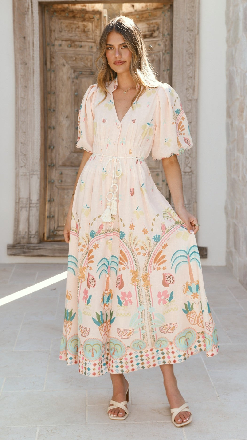 Tamsin Midi Dress - Acacia Palm - Billy J
