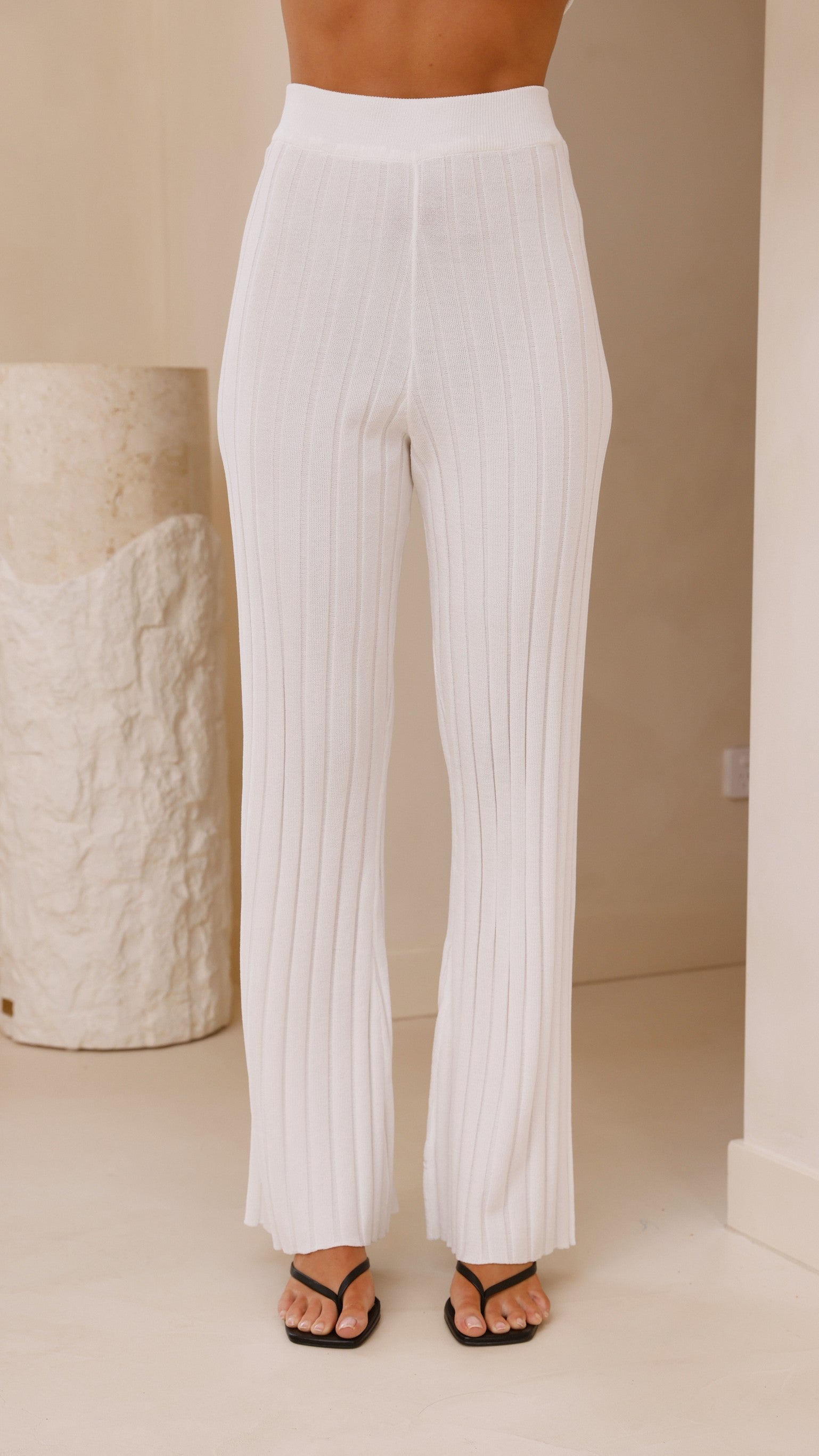 Megan Knit Pants - White - Billy J