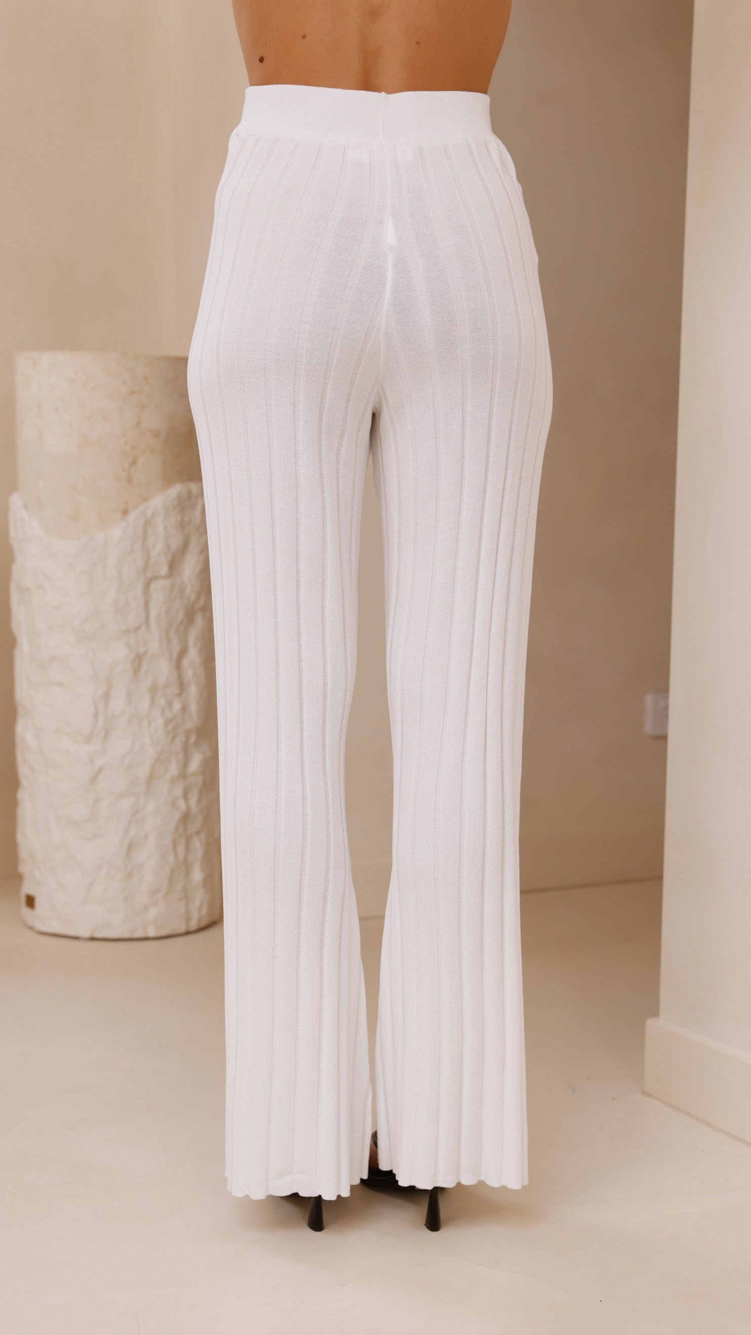 Megan Knit Pants - White - Billy J