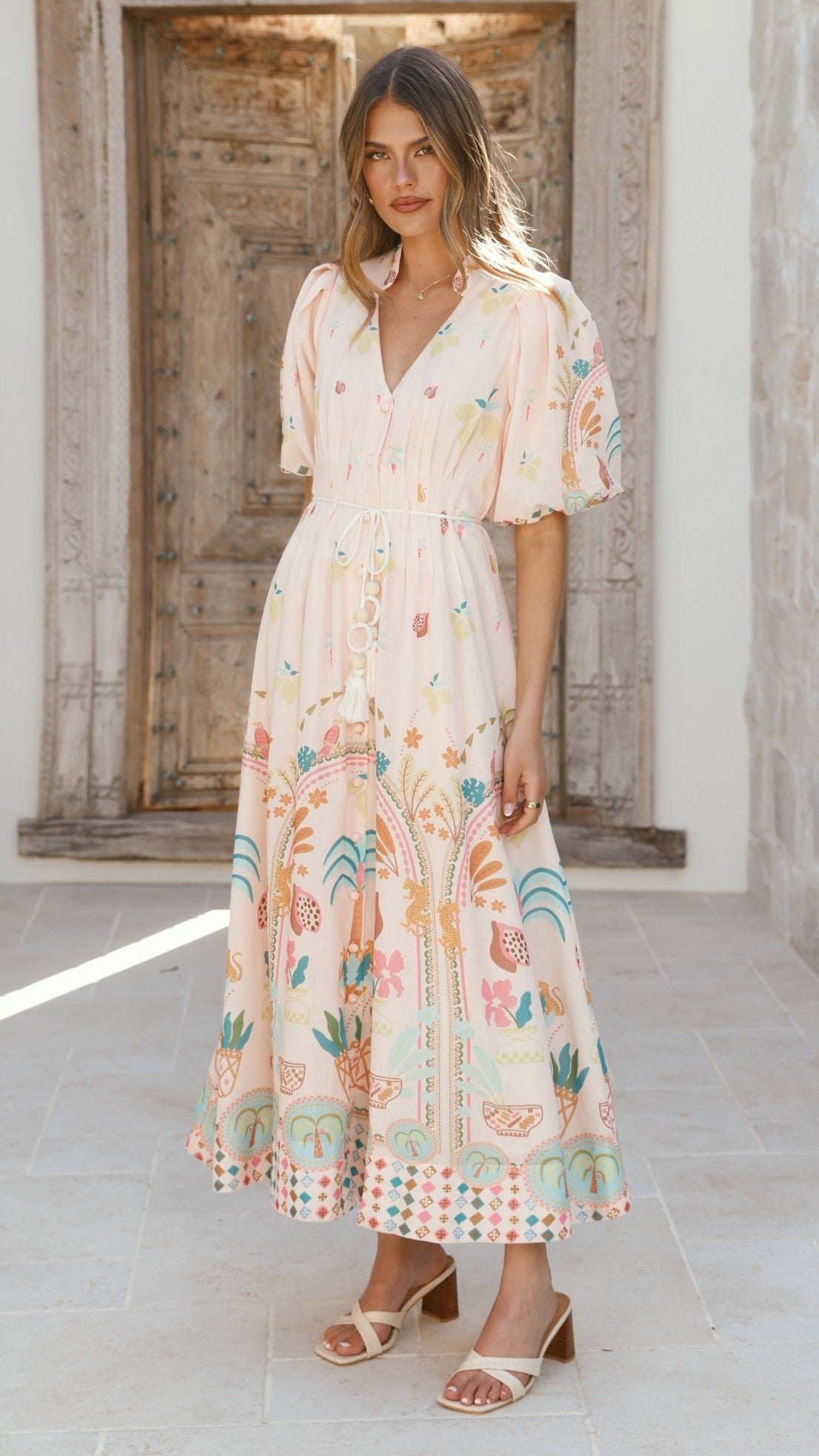 Tamsin Midi Dress - Acacia Palm - Billy J