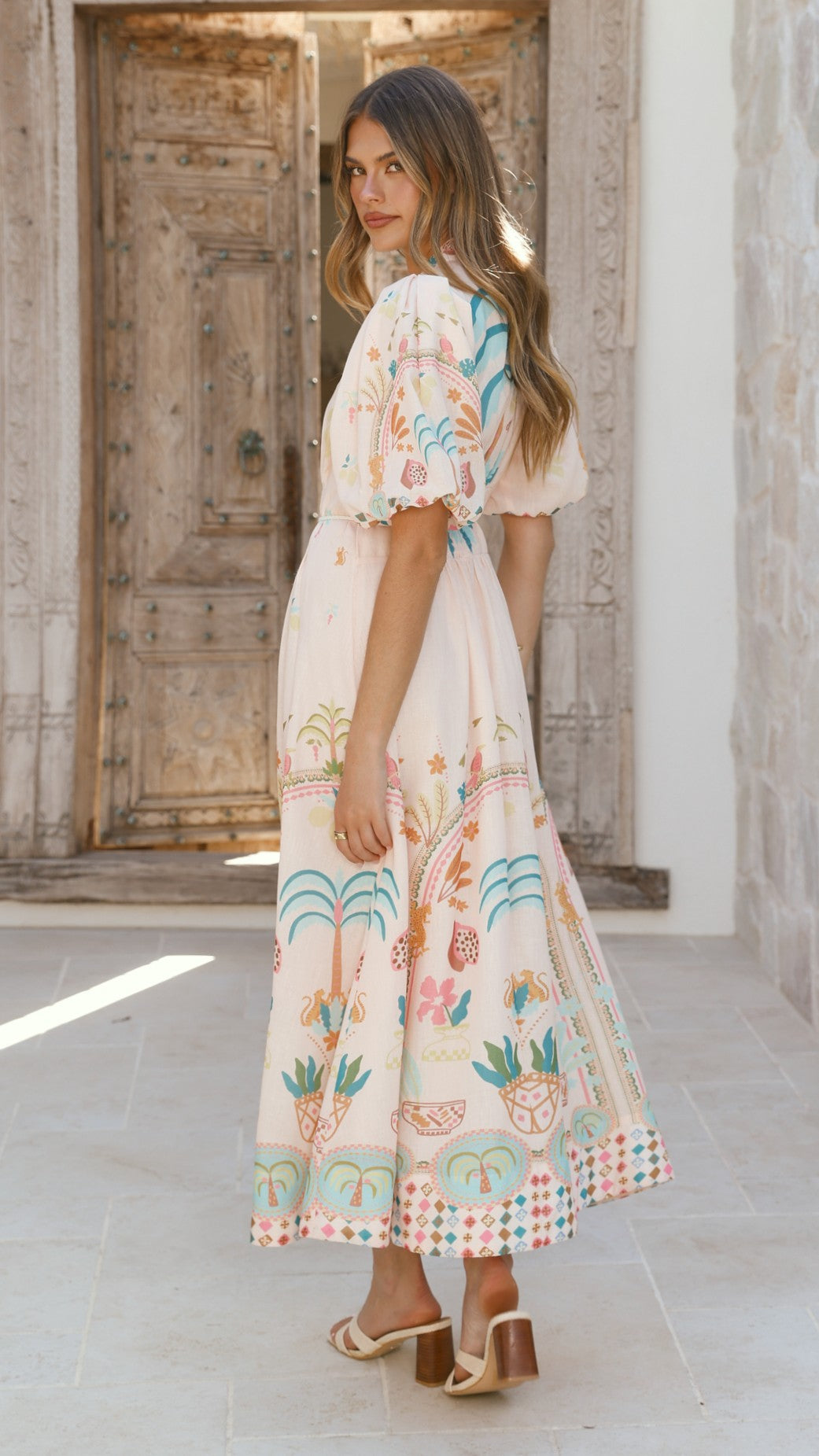 Tamsin Midi Dress - Acacia Palm - Billy J