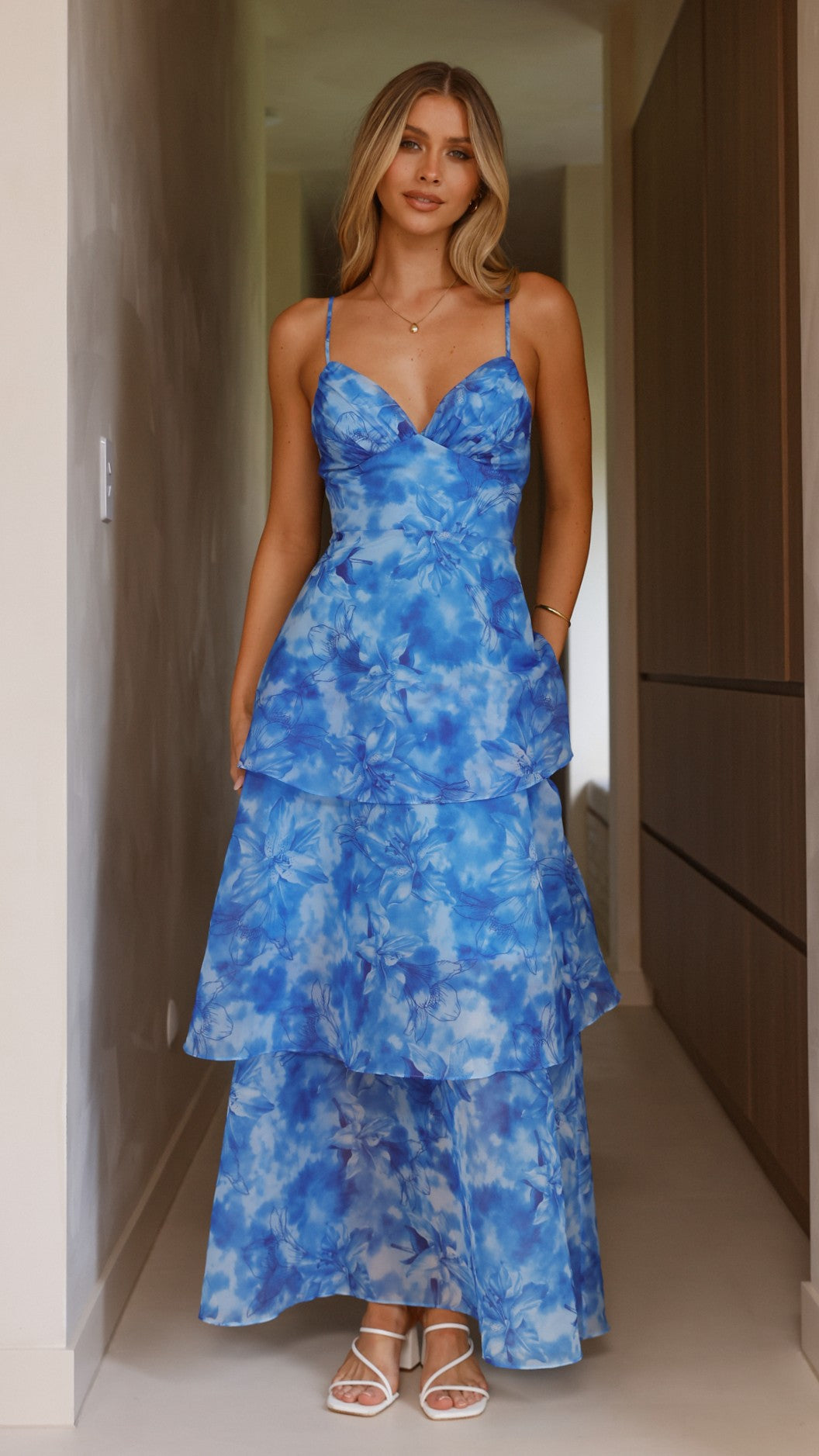 Kelli Maxi Dress - Blue Floral - Billy J