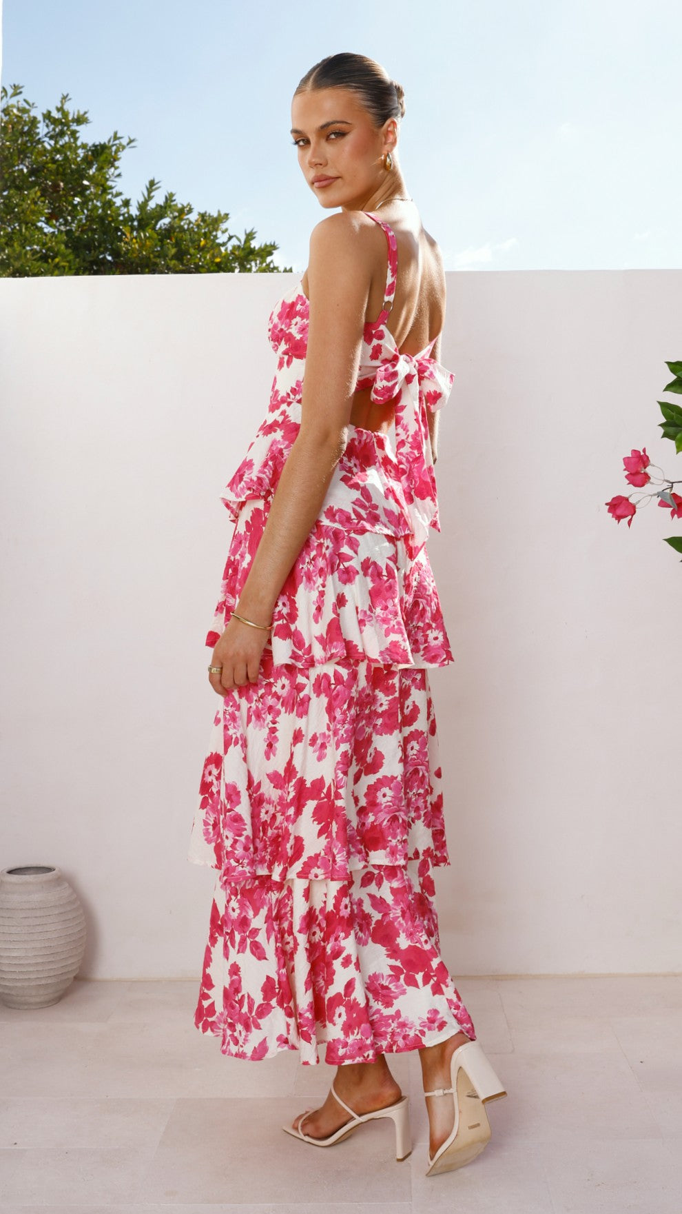 Odilia Maxi Dress - Pink/White Floral - Billy J