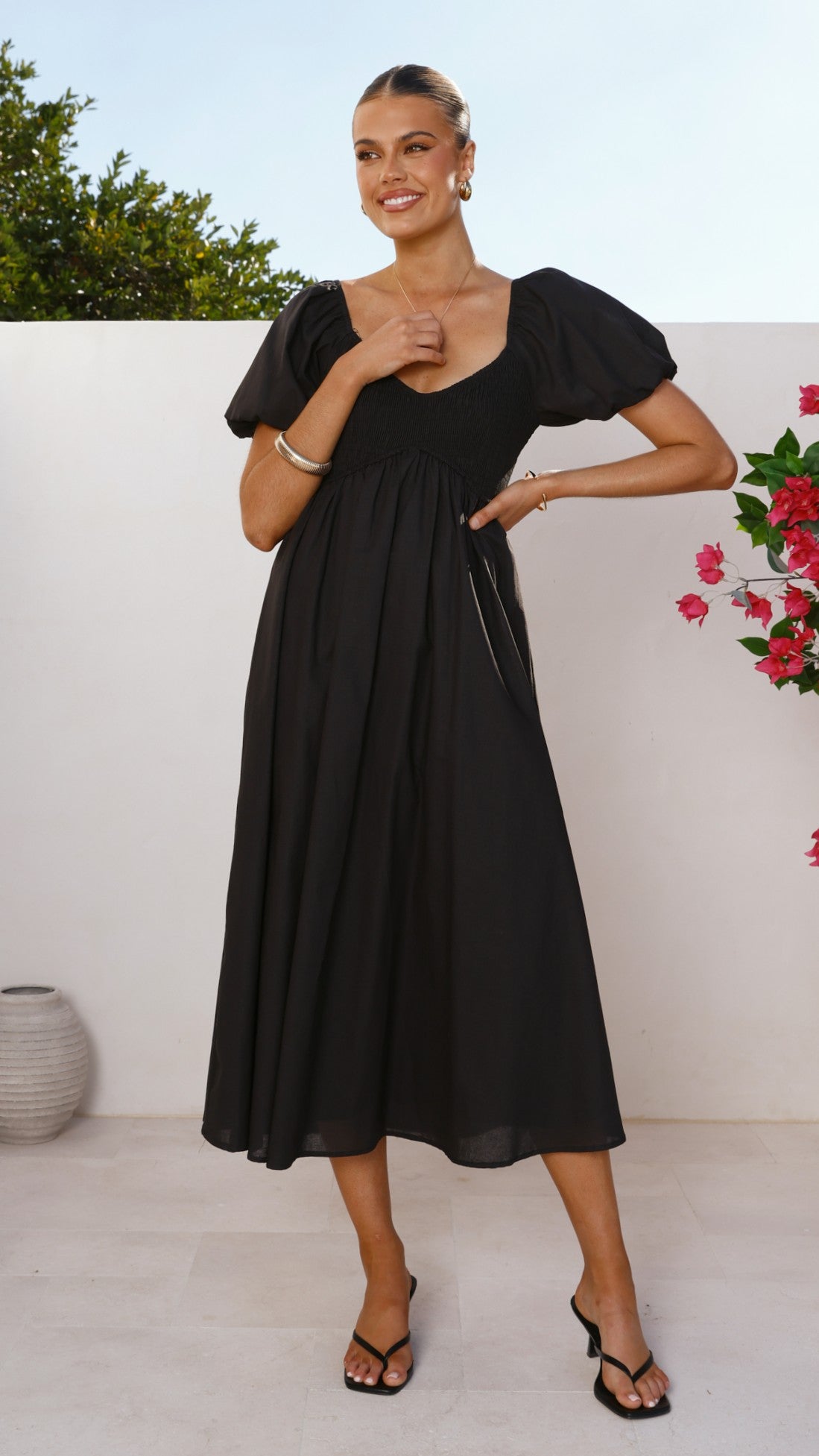 Sahirah Midi Dress - Black - Billy J