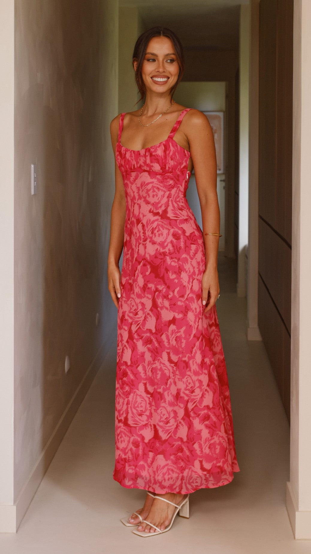 Margo Midi Dress - Pink Floral - Billy J