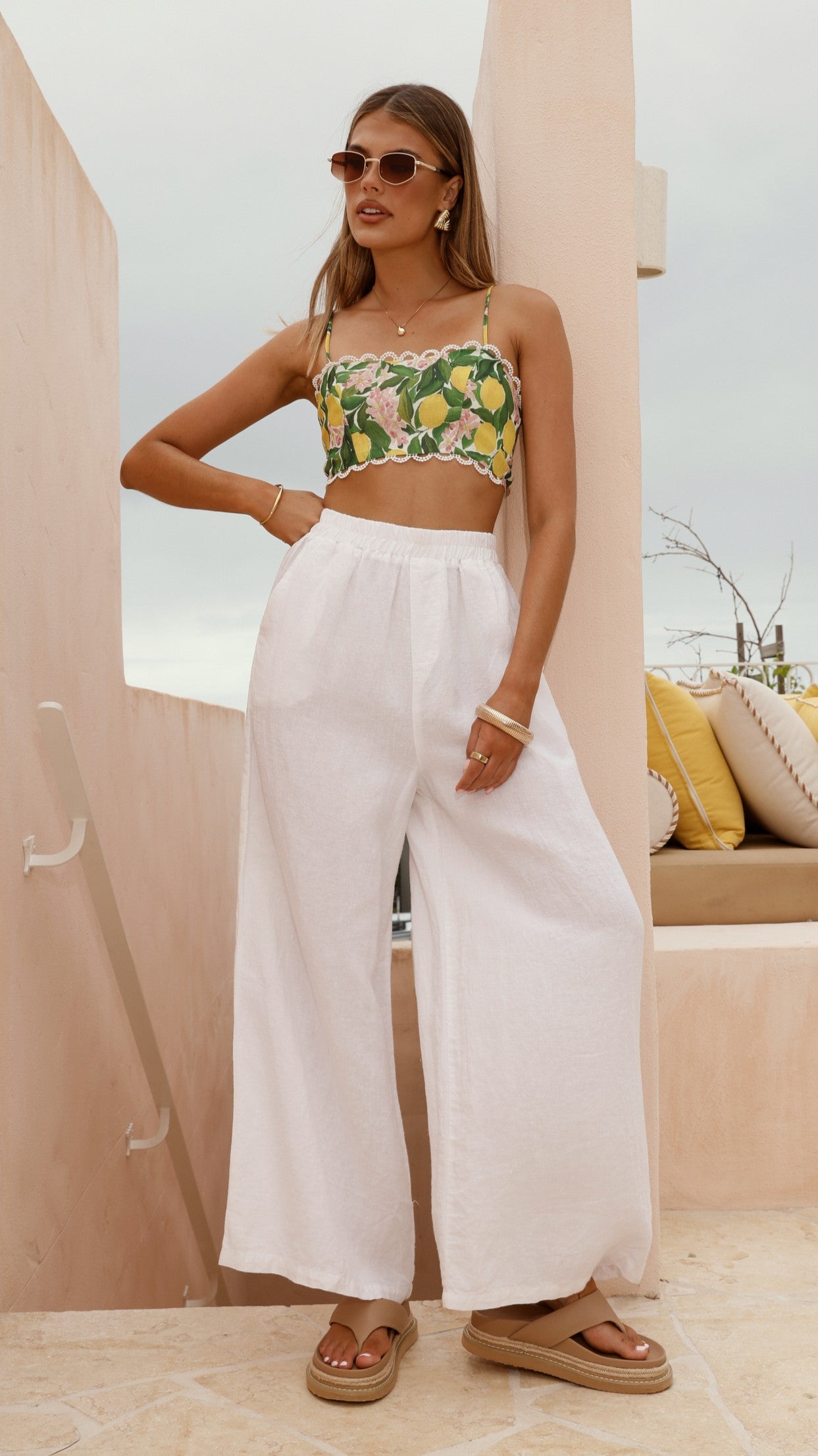 Nova Crop Top - Lemon Print - Billy J