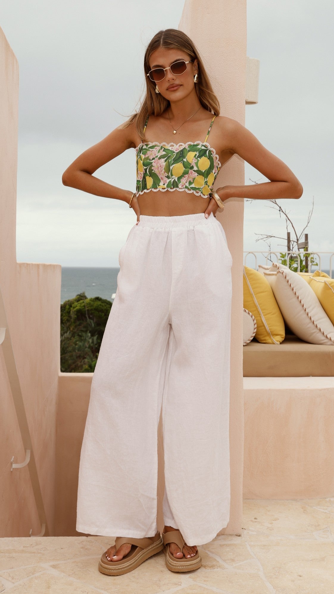 Nova Crop Top - Lemon Print - Billy J