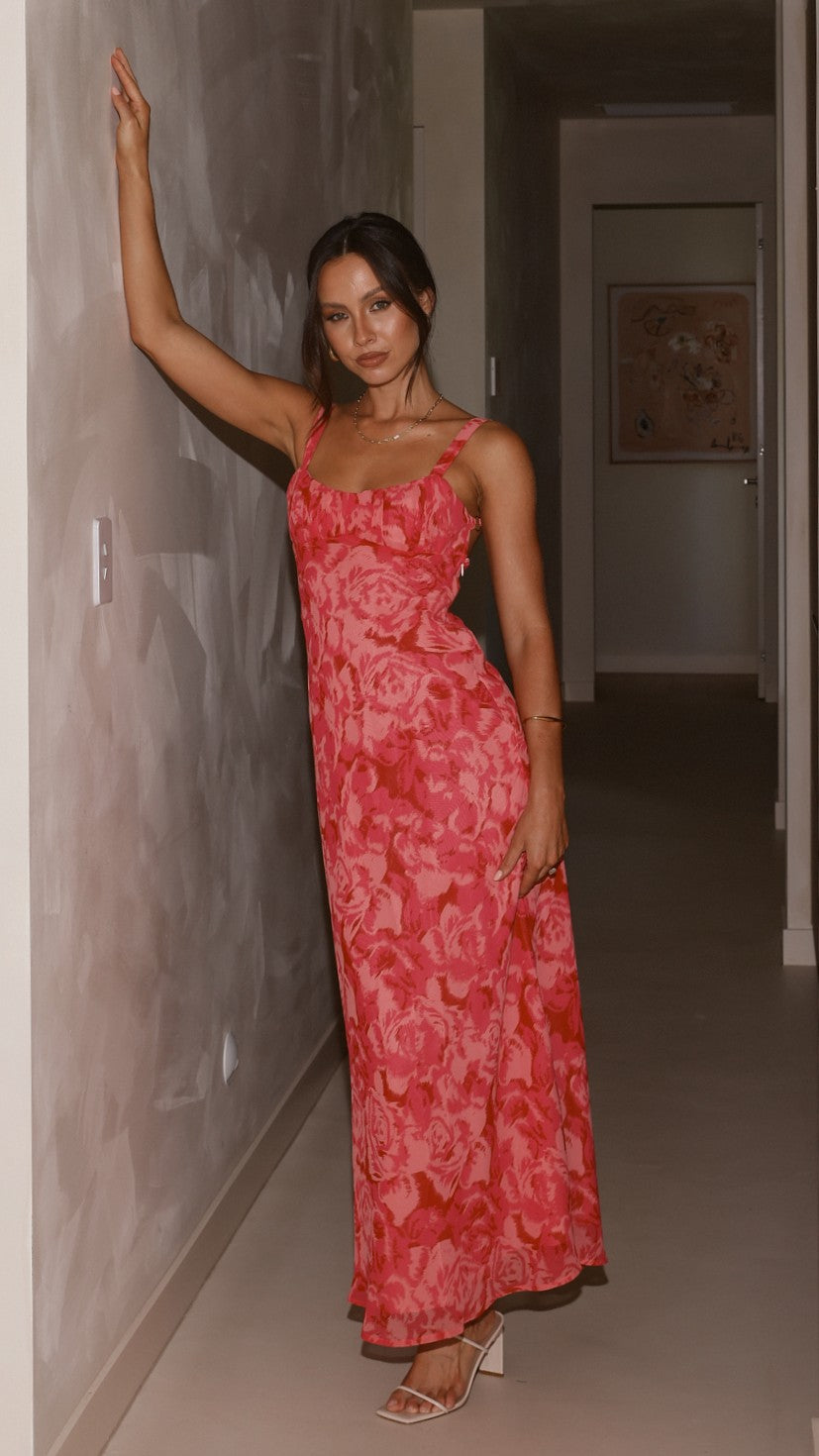 Margo Midi Dress - Pink Floral - Billy J