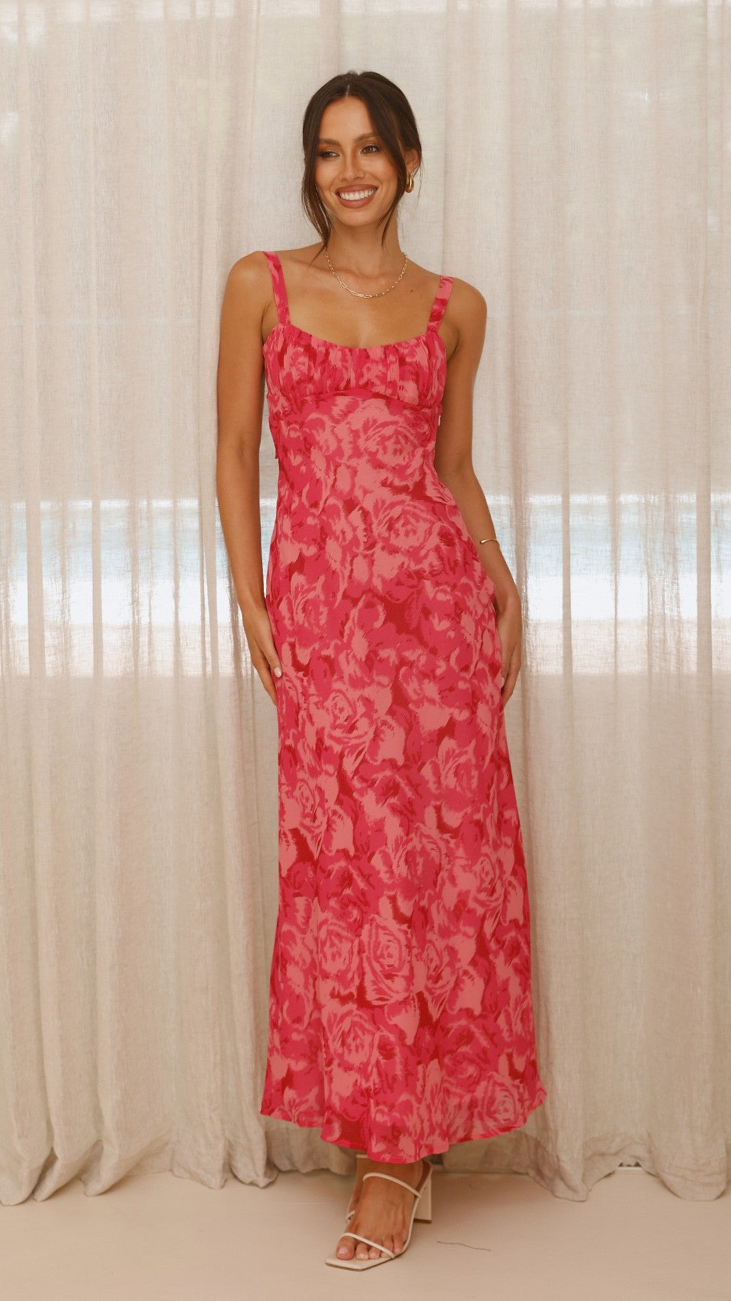 Margo Midi Dress - Pink Floral - Billy J