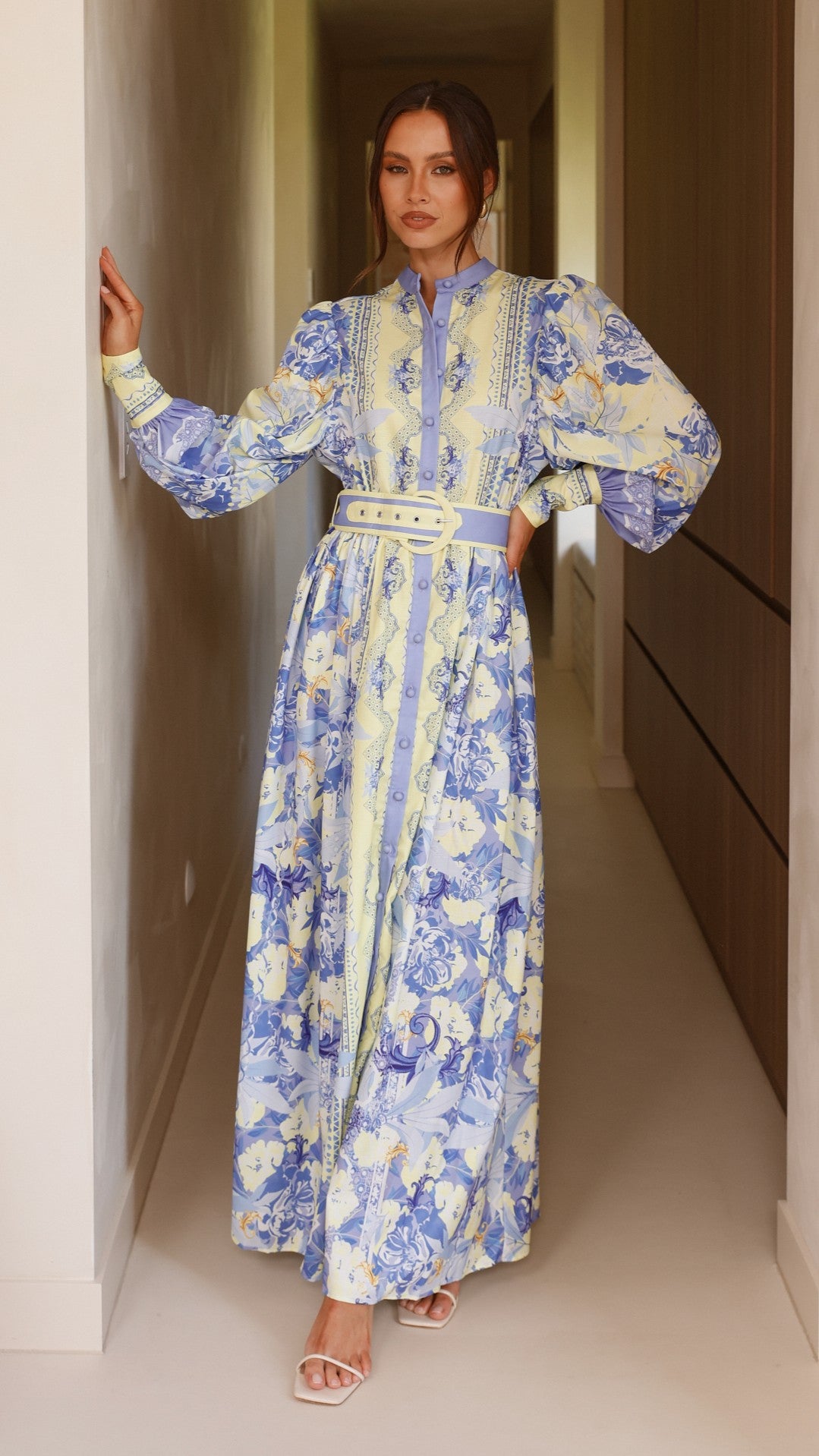 Kalliope Maxi Dress - Blue/Yellow - Billy J