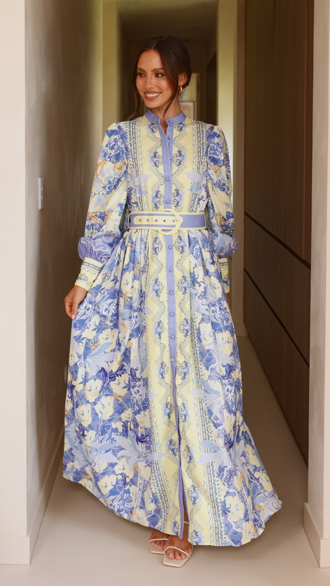 Kalliope Maxi Dress - Blue/Yellow - Billy J