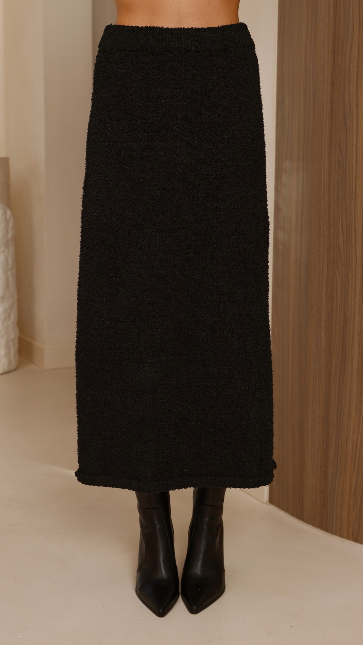 Cohen Knit Midi Skirt - Black - Billy J