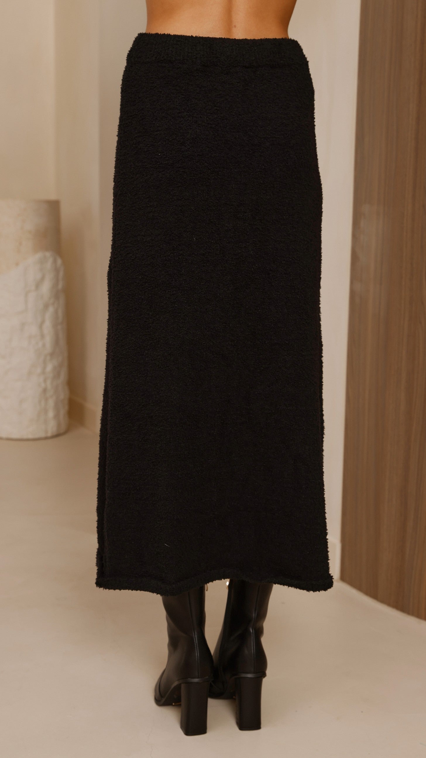 Cohen Knit Midi Skirt - Black - Billy J