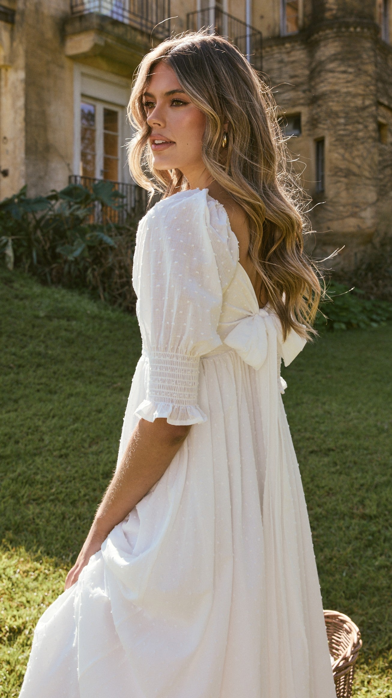 Cierra Midi Dress - White - Billy J