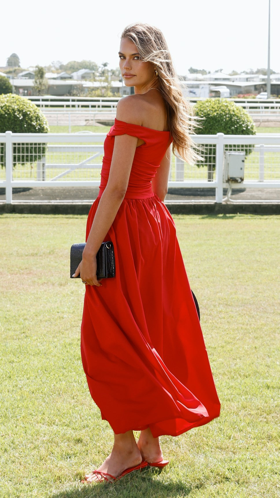 Immy Midi Dress - Red - Billy J