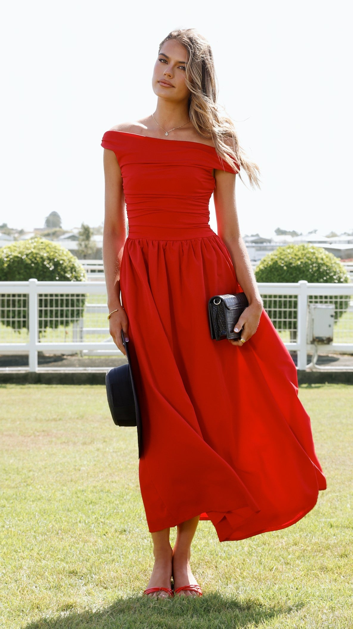 Immy Midi Dress - Red - Billy J