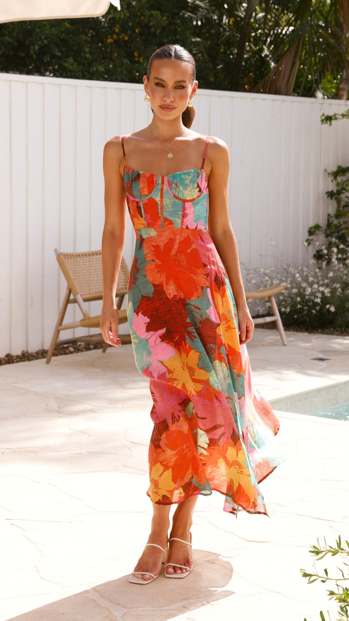 Rahima Maxi Dress - Orange Floral Rahima Maxi Dress - Orange Floral