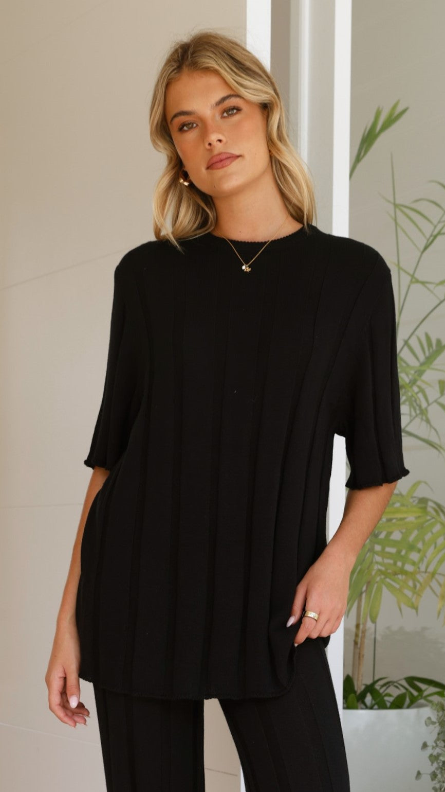 Bayu Knit Top - Black - Billy J